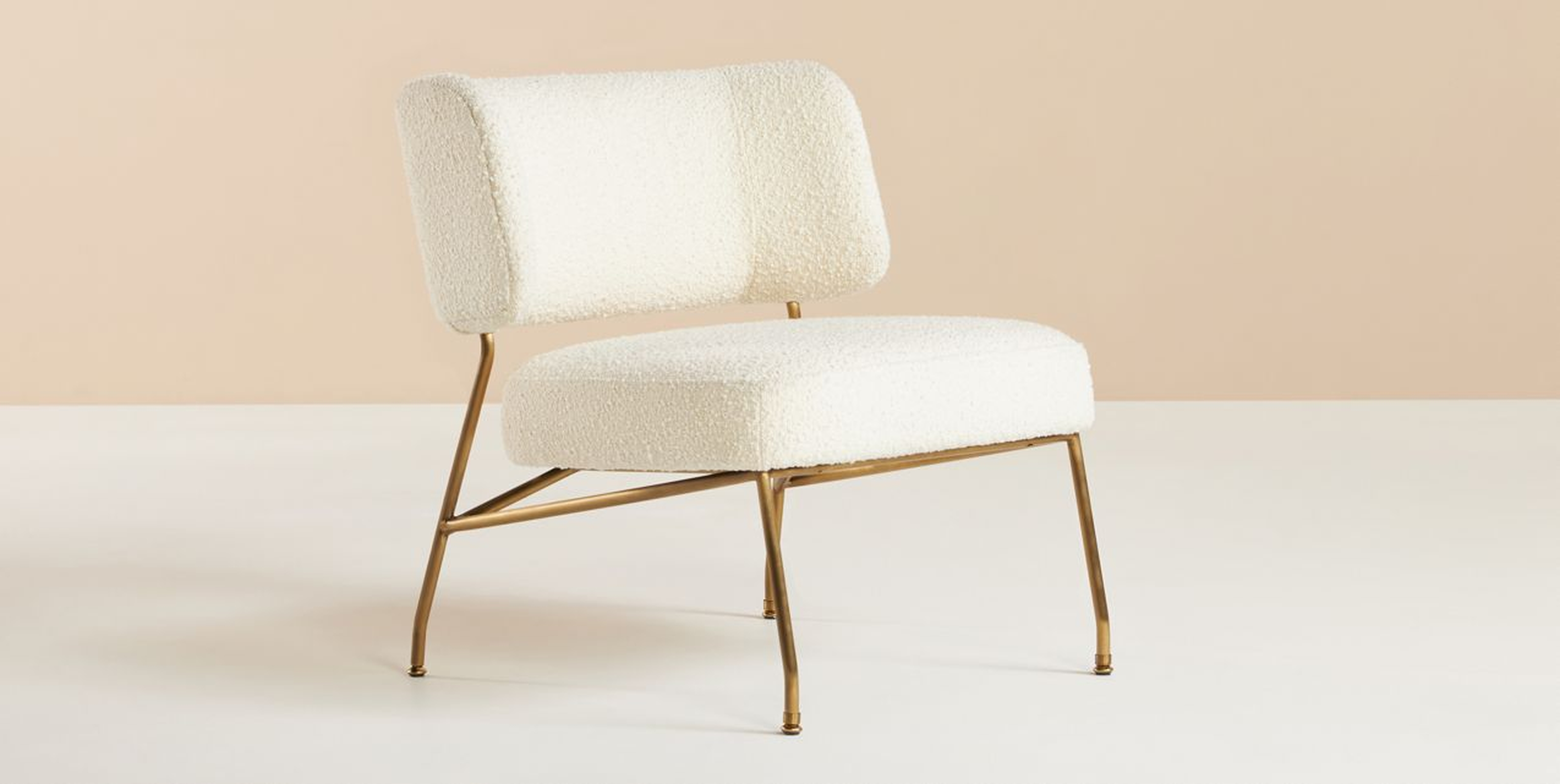 Frannie Chair, Ivory Boucle, Brass - Anthropologie