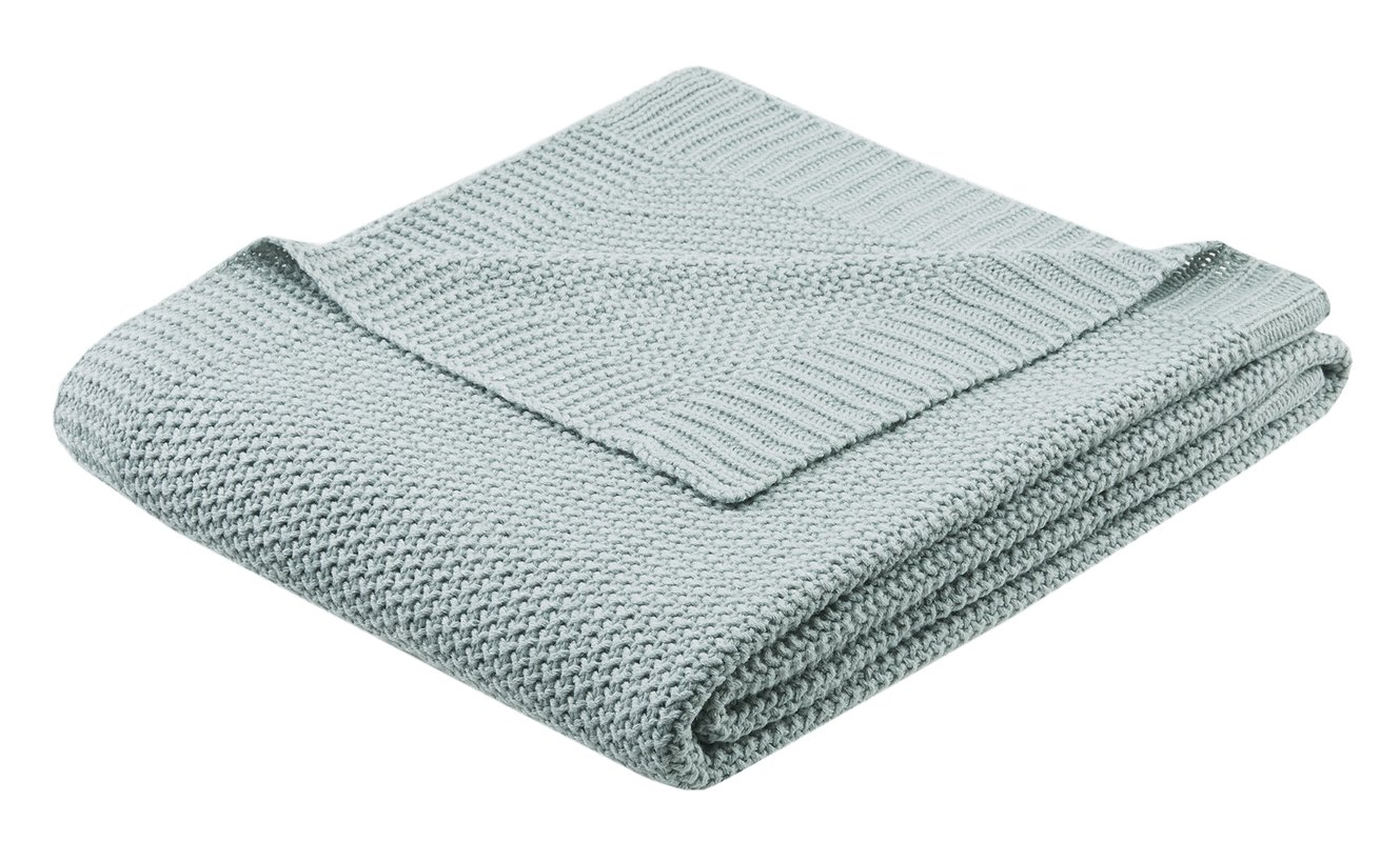 Elliott Knit Throw Blanket - Aqua - Wayfair
