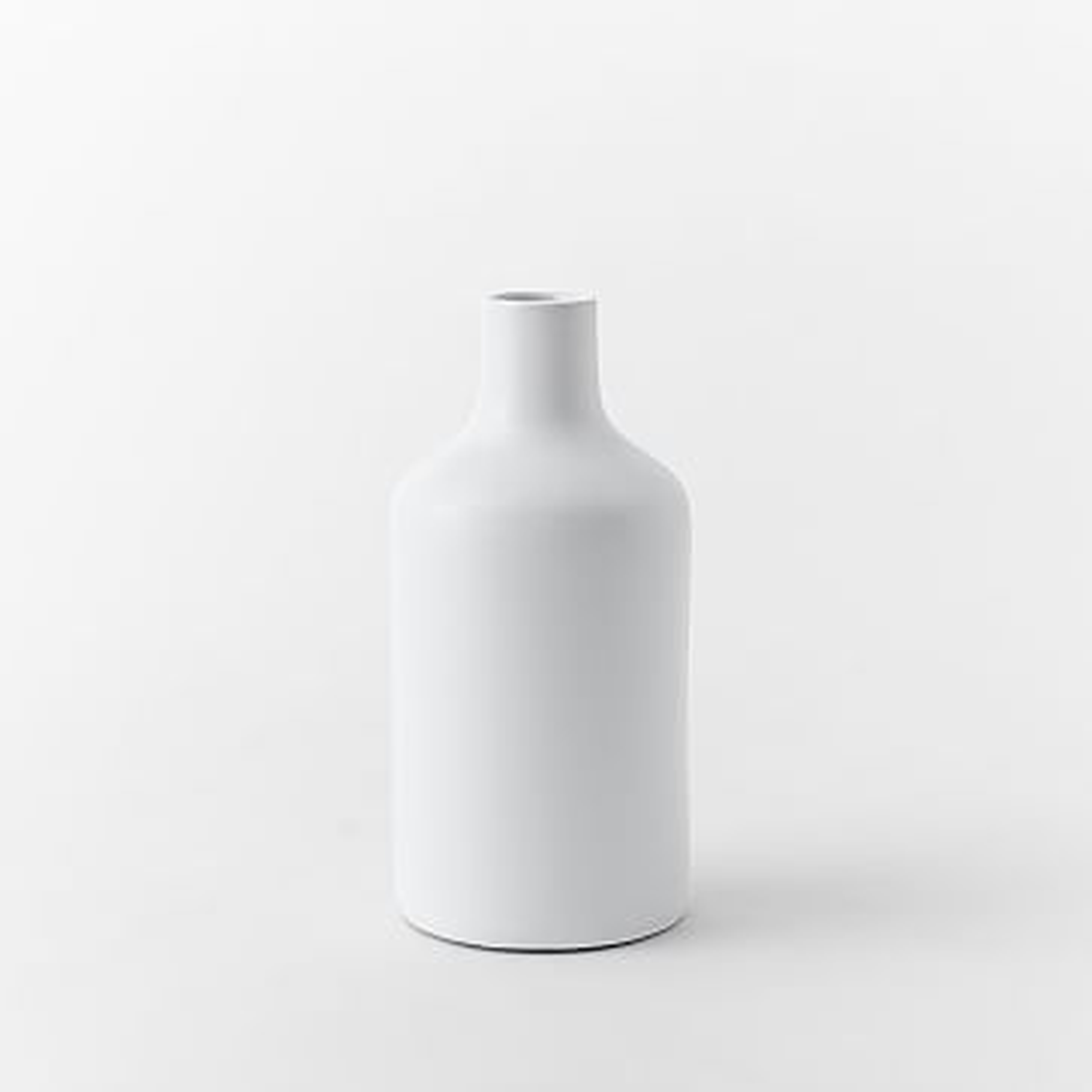 Pure White Ceramic Bottle - 8.9"H - West Elm