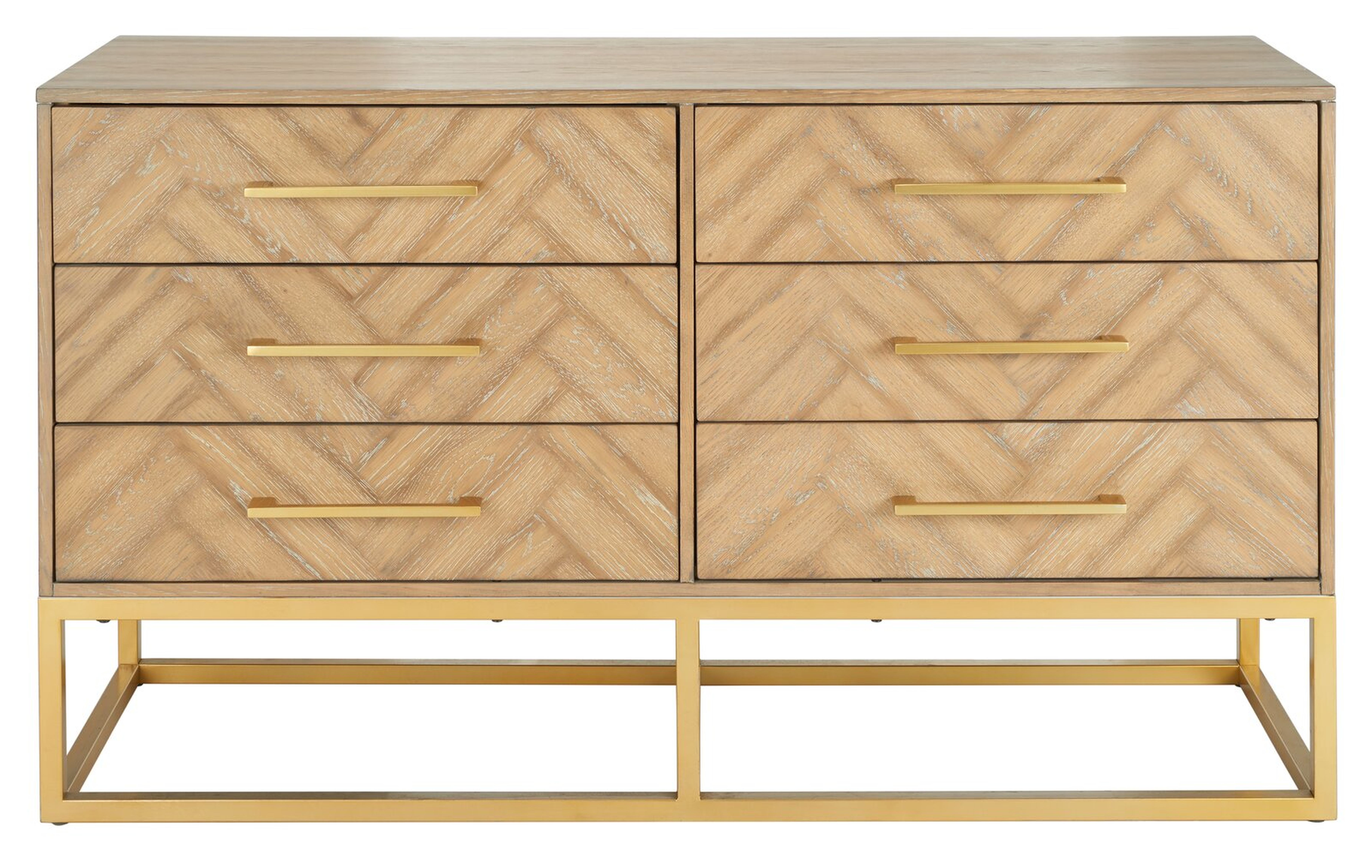 Sheldon 6 Drawer Standard Dresser/Chest- Rustic Oak - Wayfair