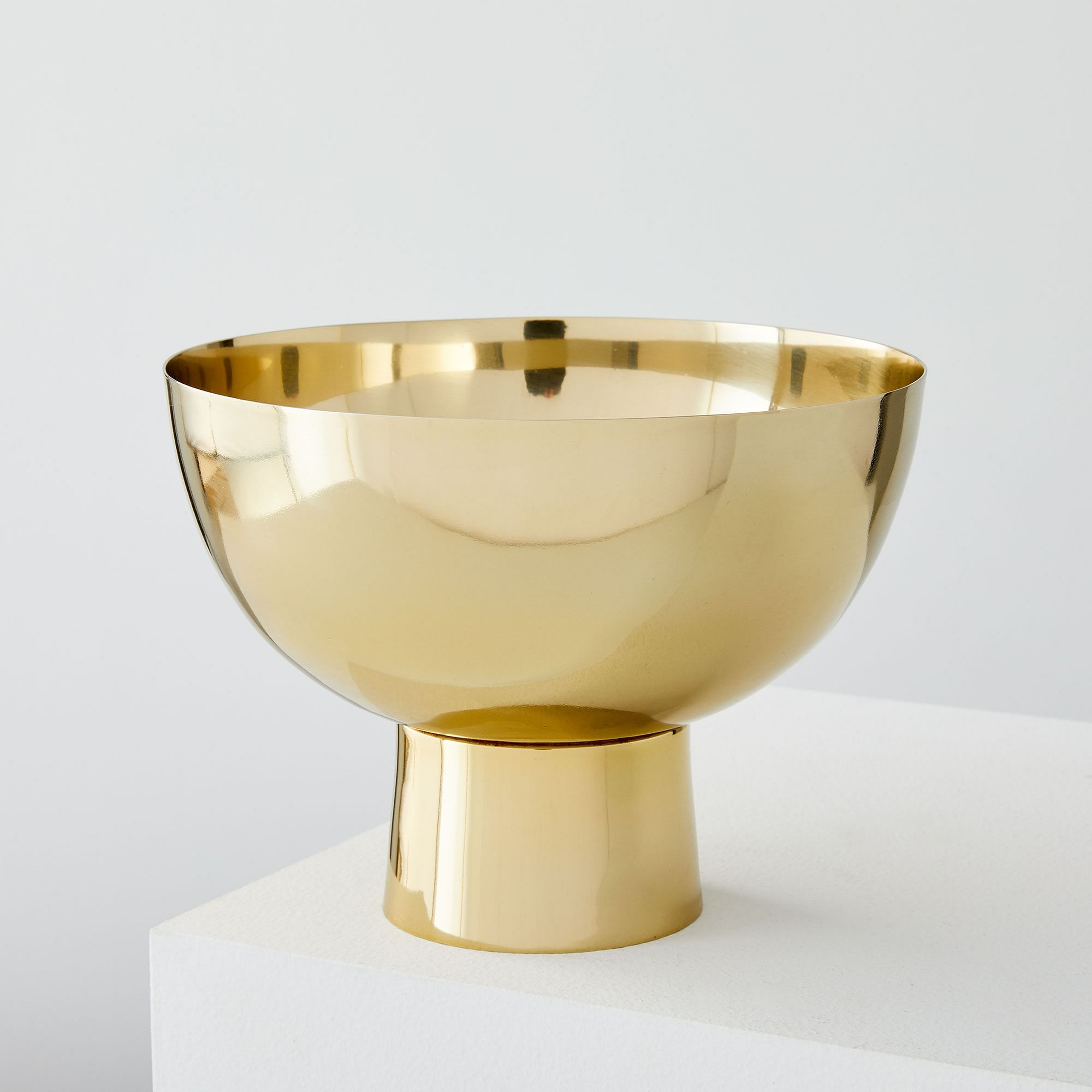 Foundation Brass Vases , Large Footed Bowl - West Elm