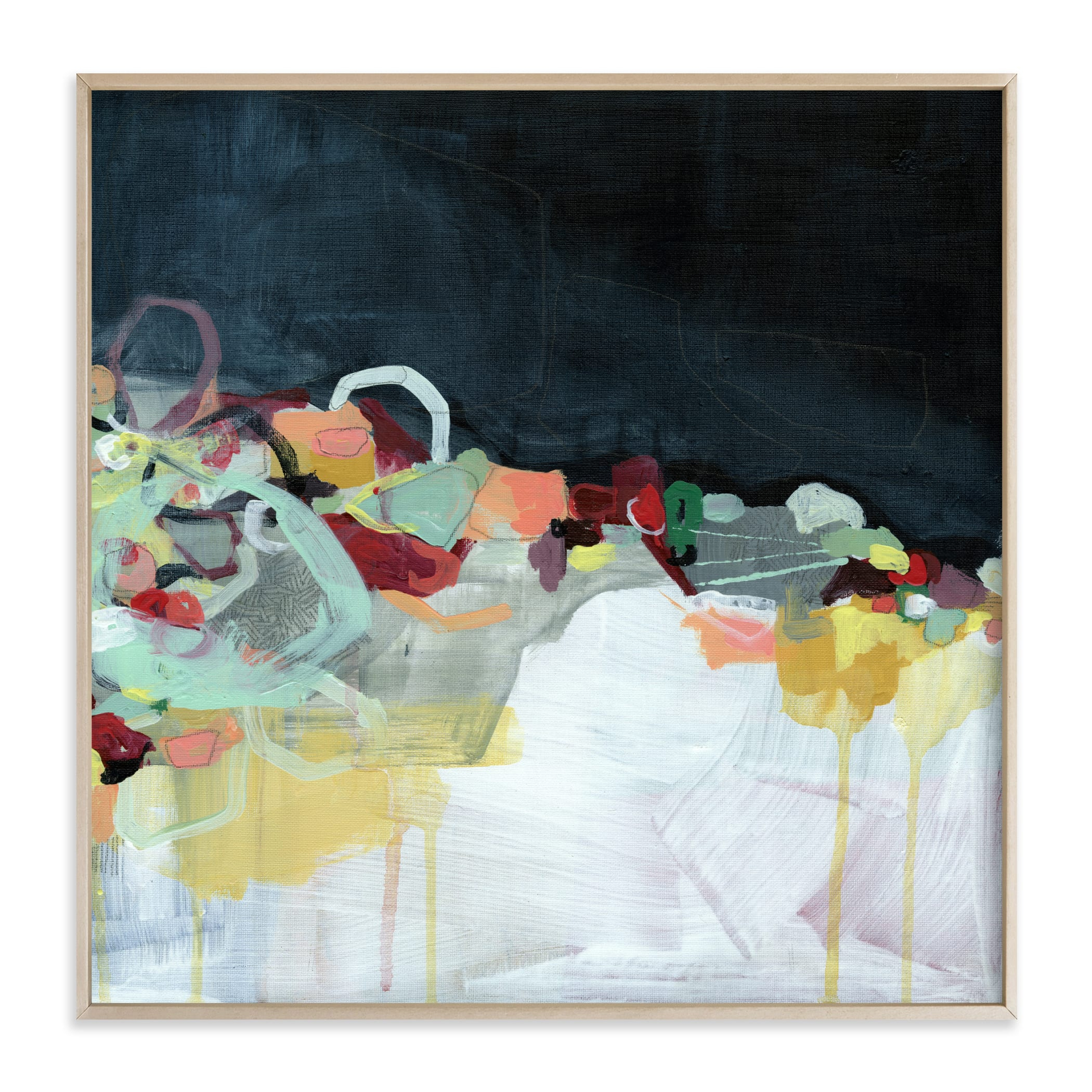 abstract landscape (dark) - 44x44 - matte brass frame - Minted