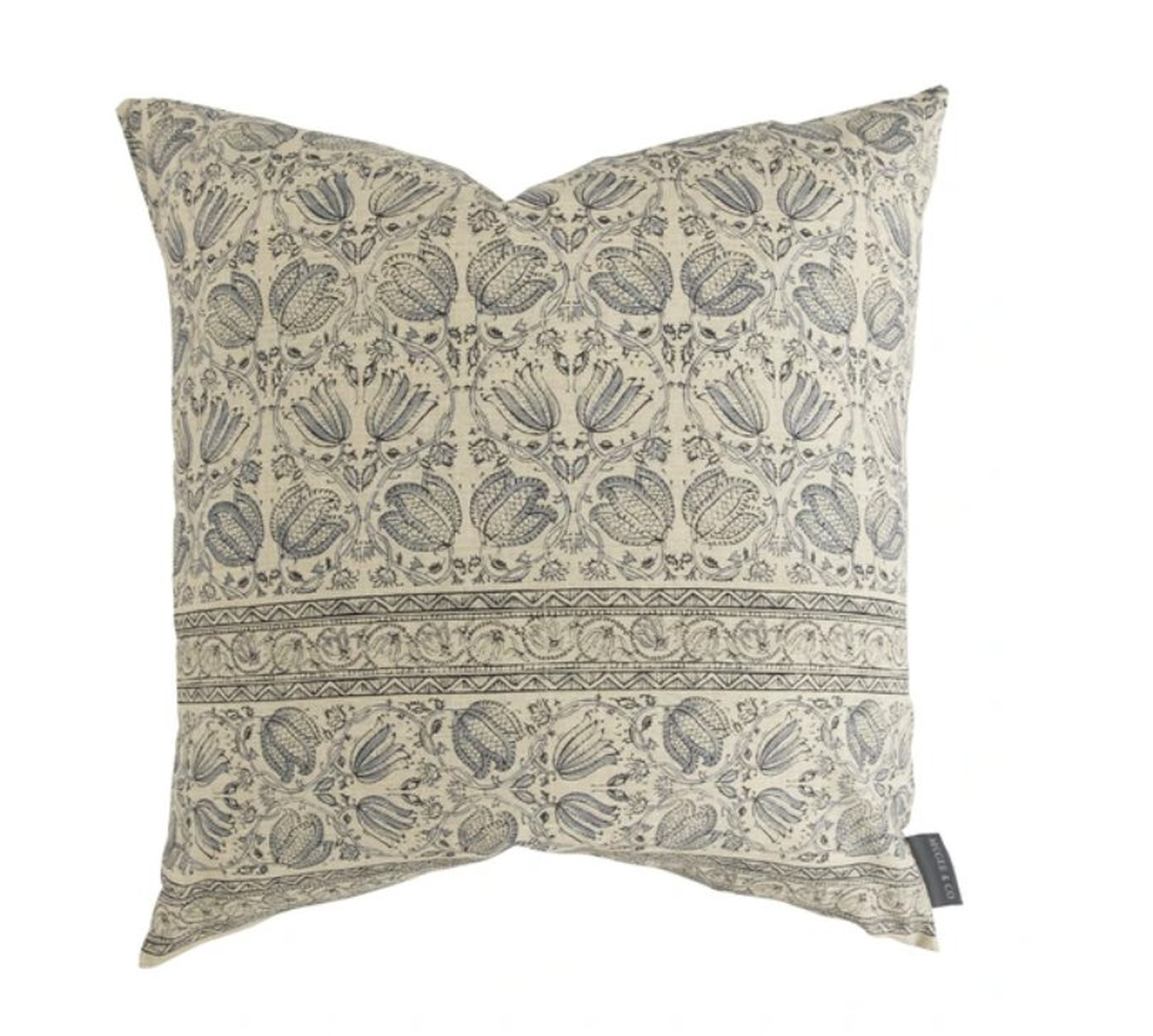 Danny Floral Print Pillow Cover, 24" x 24" - McGee & Co.