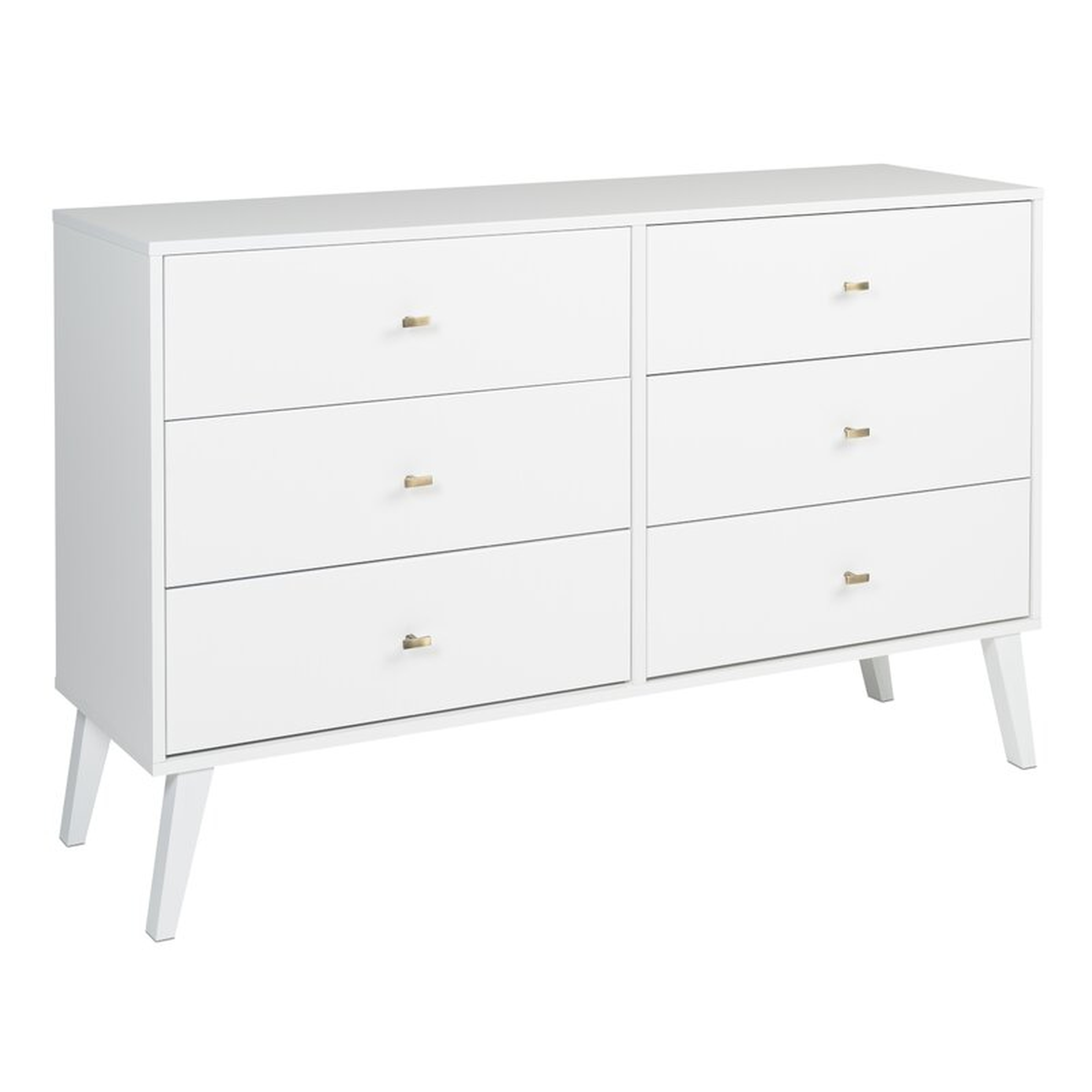 Alyssa 6-Drawer Double Dresser, White - Wayfair