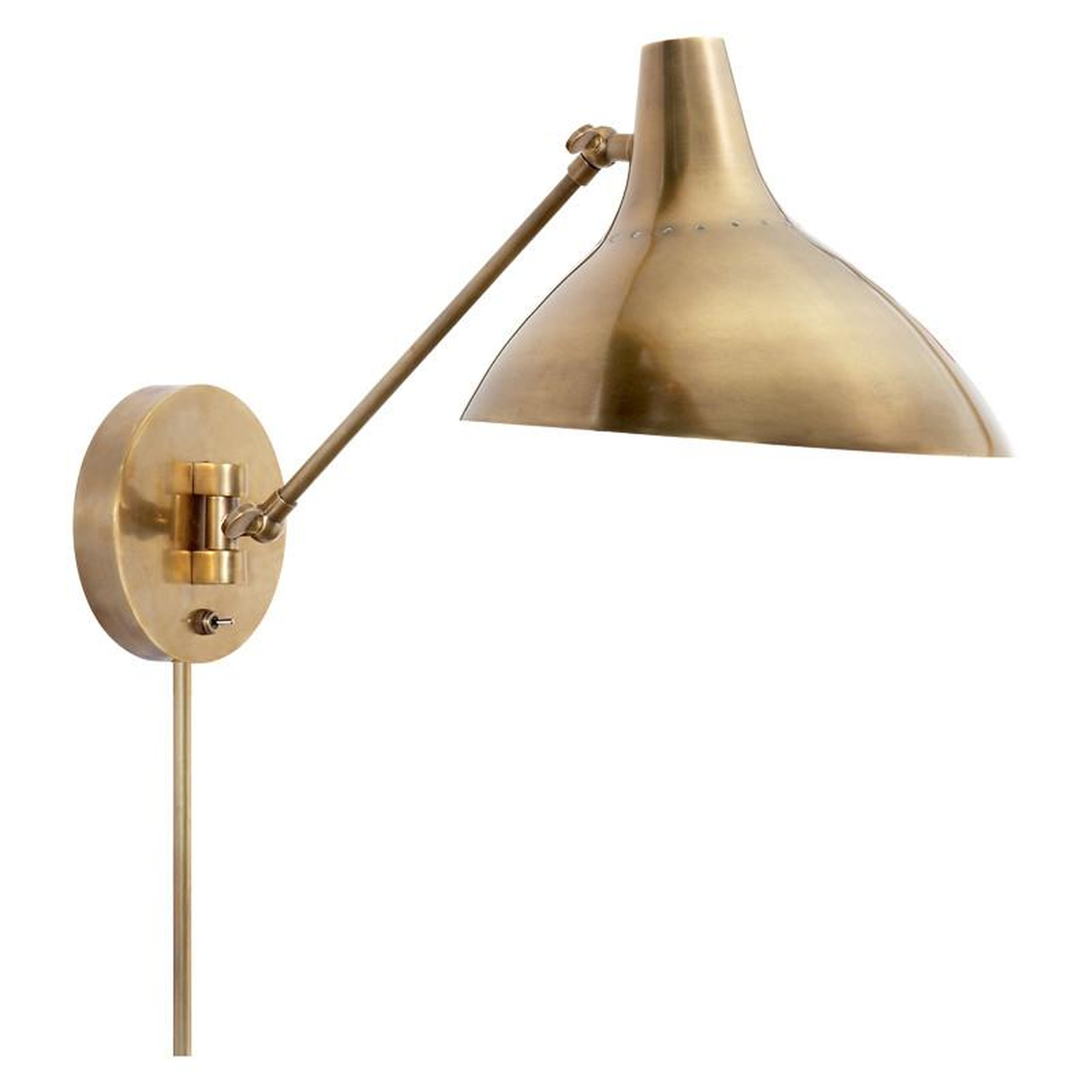 CHARLTON WALL LIGHT - HAND-RUBBED ANTIQUE BRASS - McGee & Co.