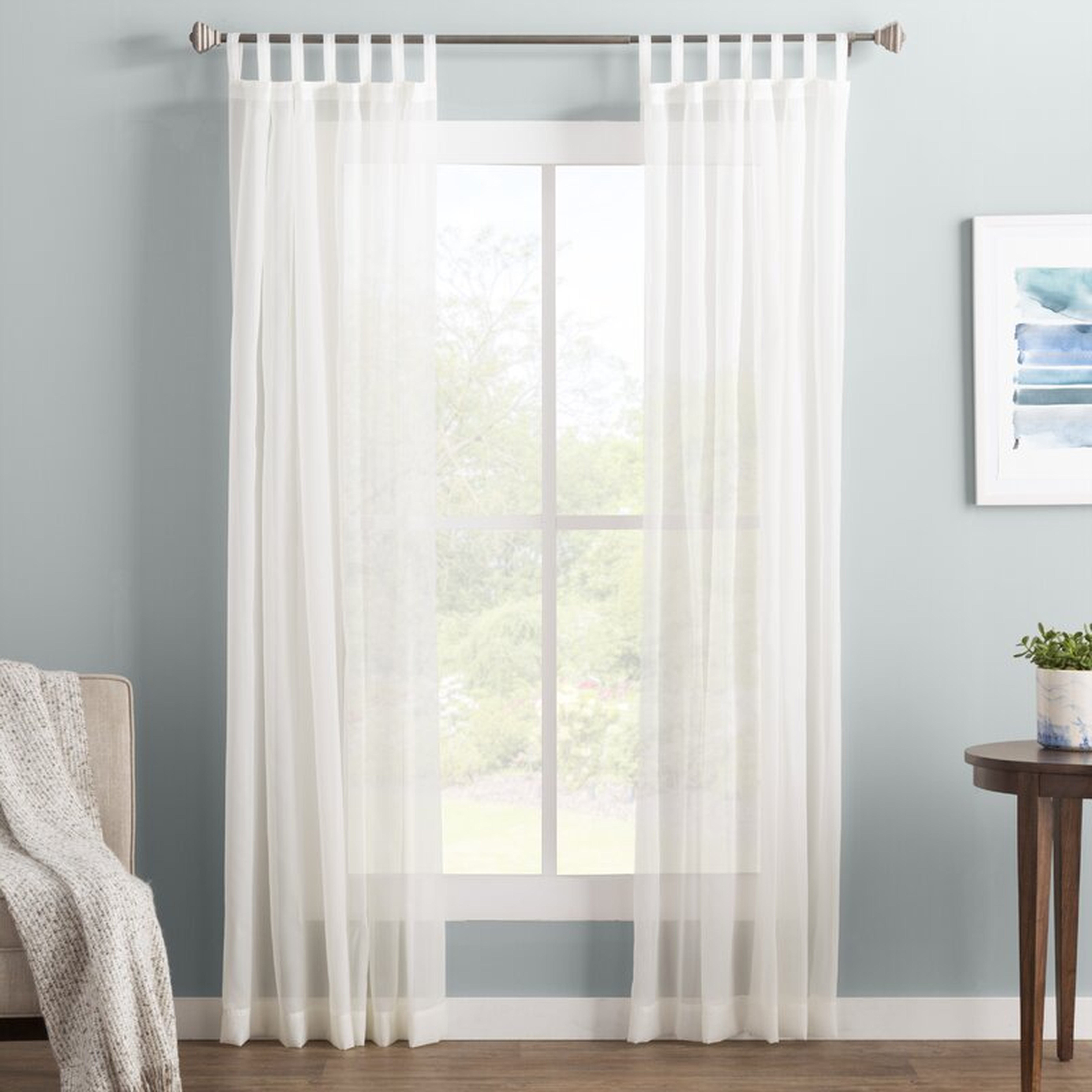 Wayfair Basics Solid Sheer Tab Top Single Curtain Panel - Wayfair