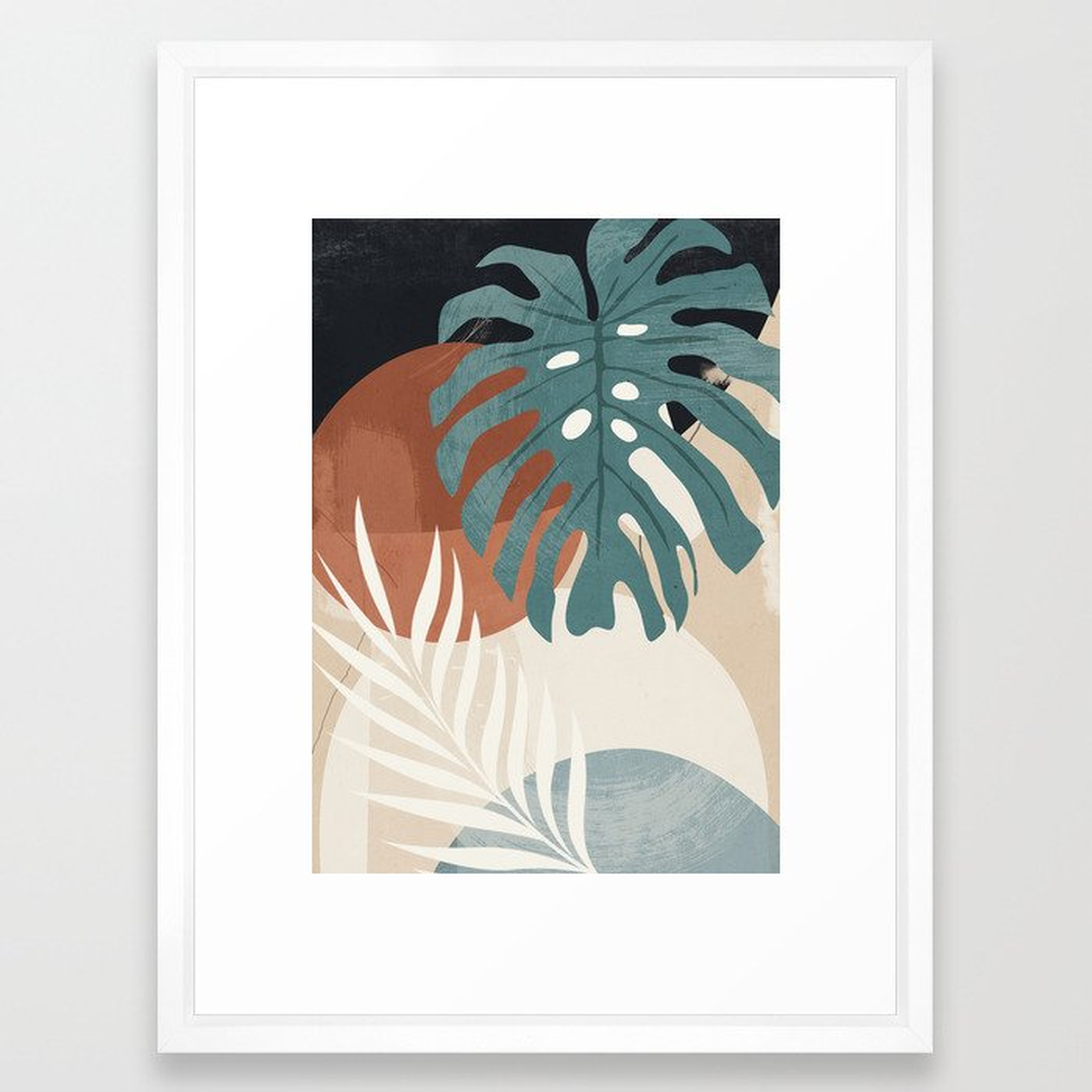 42 Abstract Art Tropical Leaves Framed Art Print - Society6