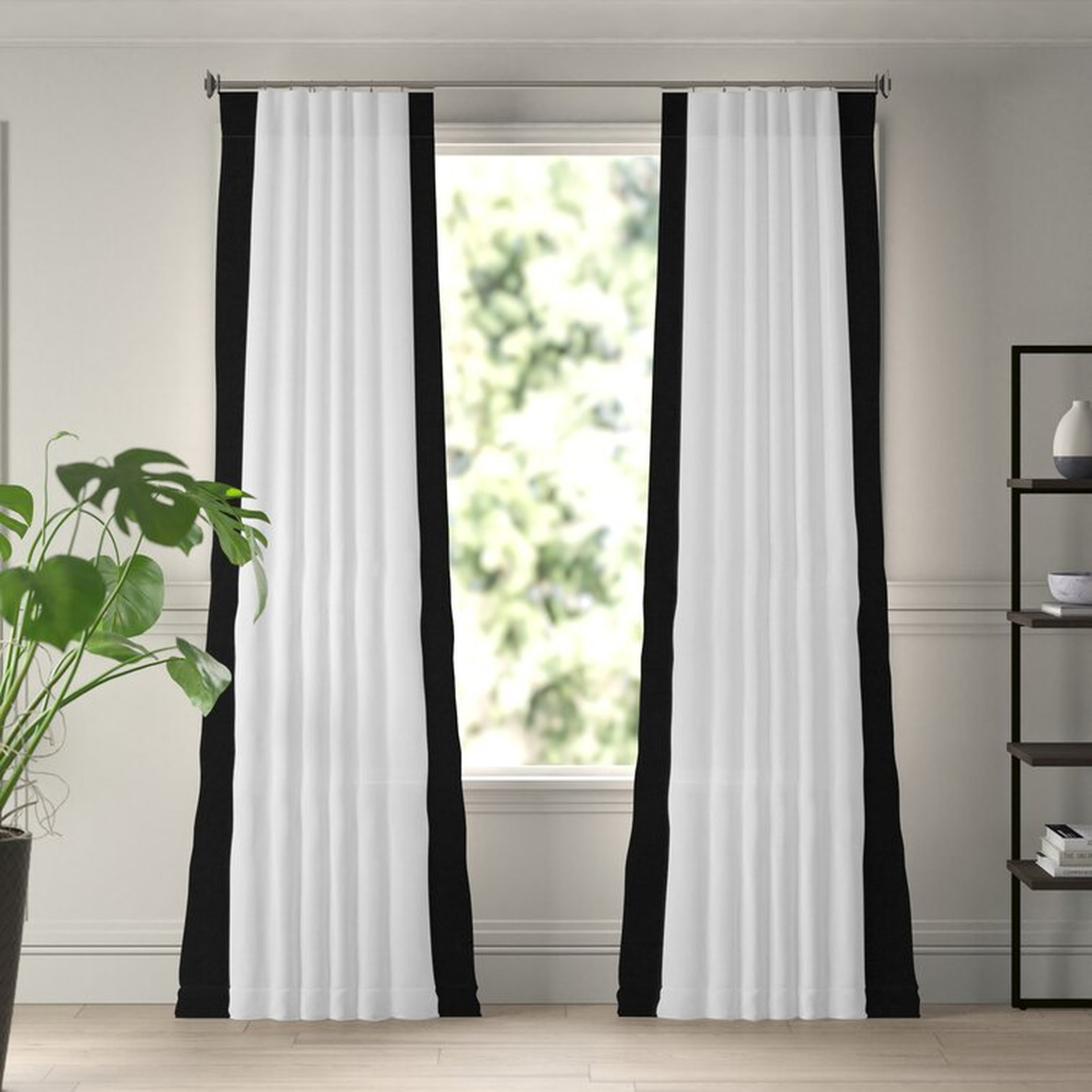 Winsor Semi-Sheer Rod Pocket Single Curtain Panel - Black, 50"W x 96"L - Wayfair