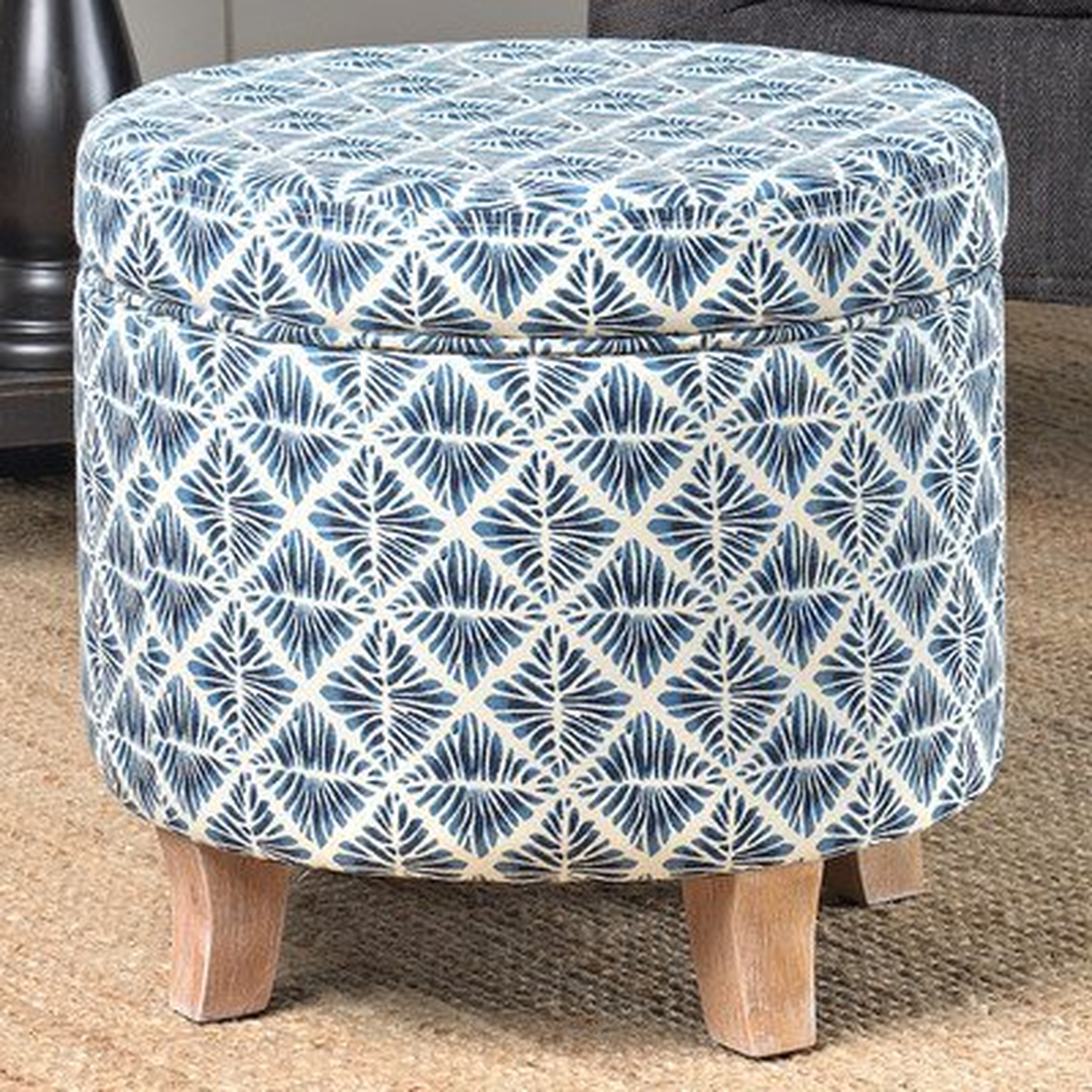 Towry 19" Round Floral Storage Ottoman - Wayfair