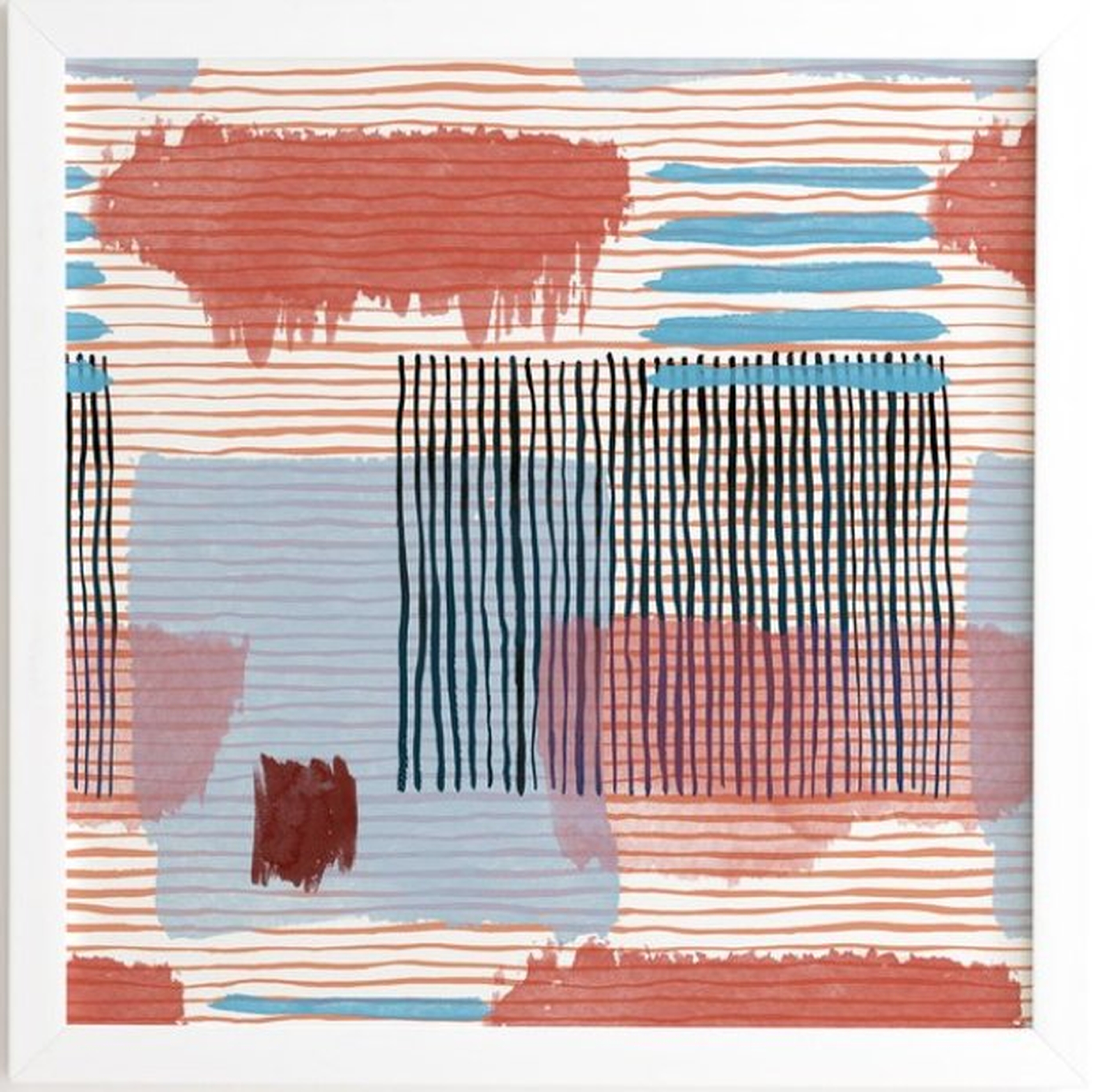 ABSTRACT STRIPED GEO RED - 30" x 30" - Wander Print Co.