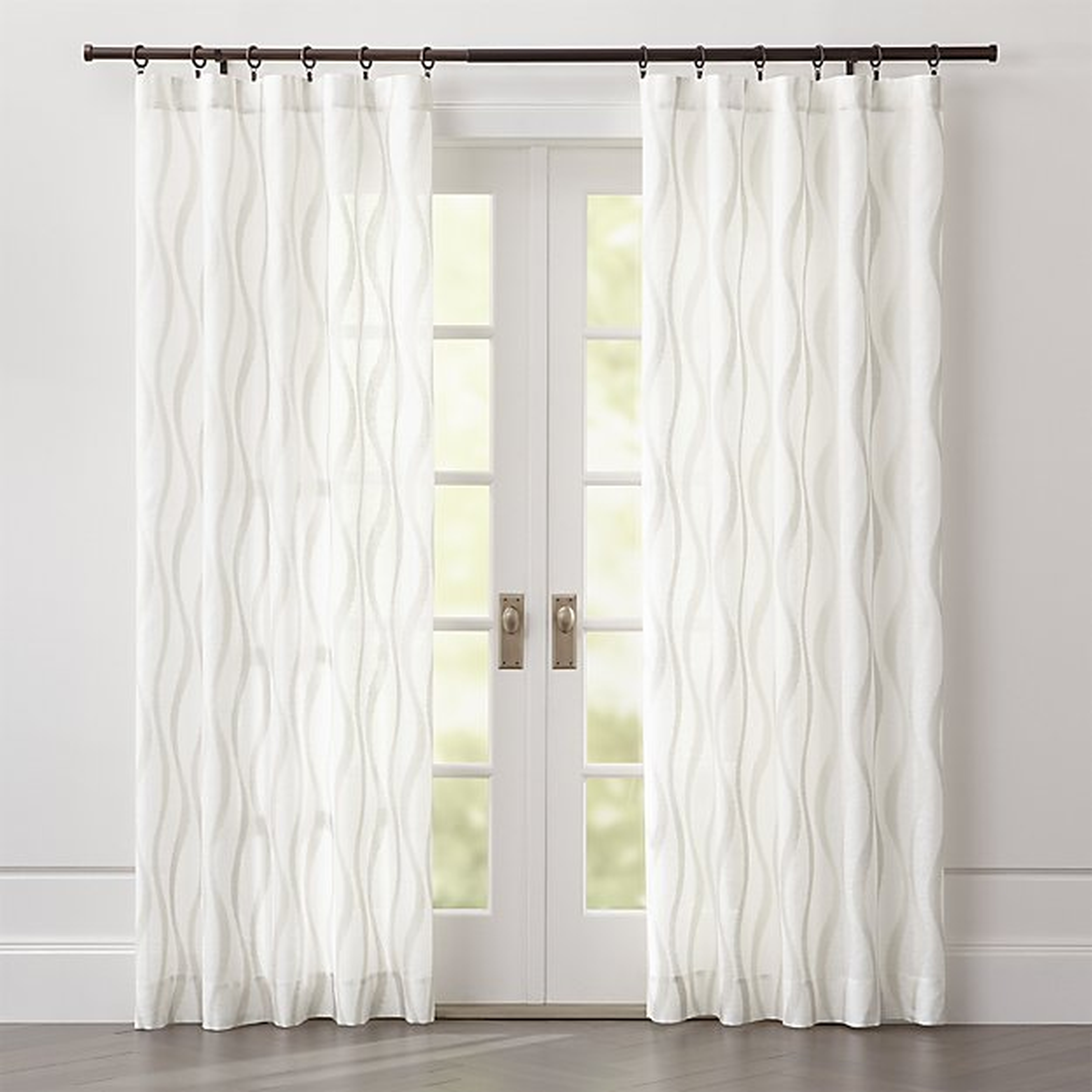 Elester Ivory Sheer Curtain Panel 50"x84" - Crate and Barrel