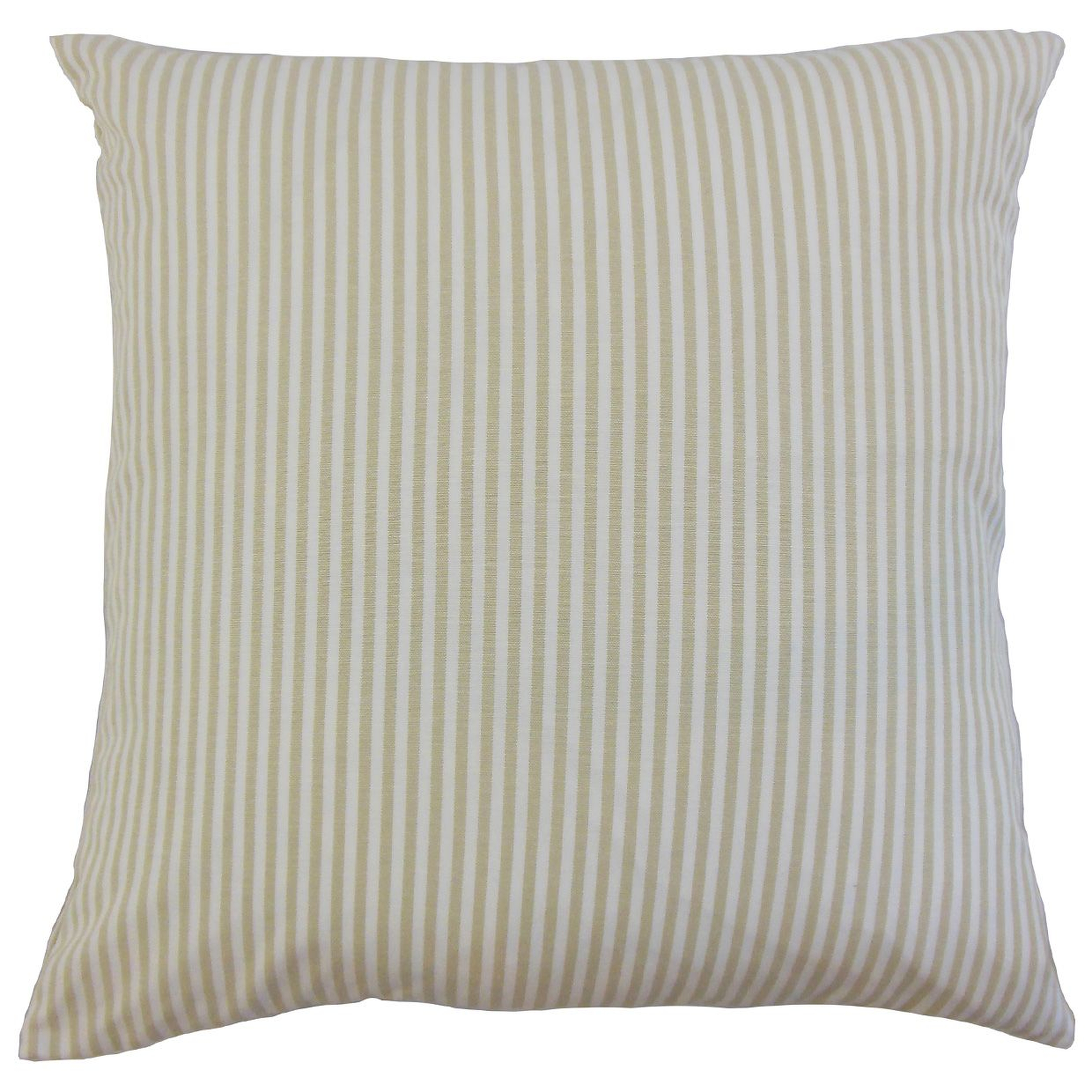 Classic Stripe Pillow, Beige, 18" x 18" - Havenly Essentials