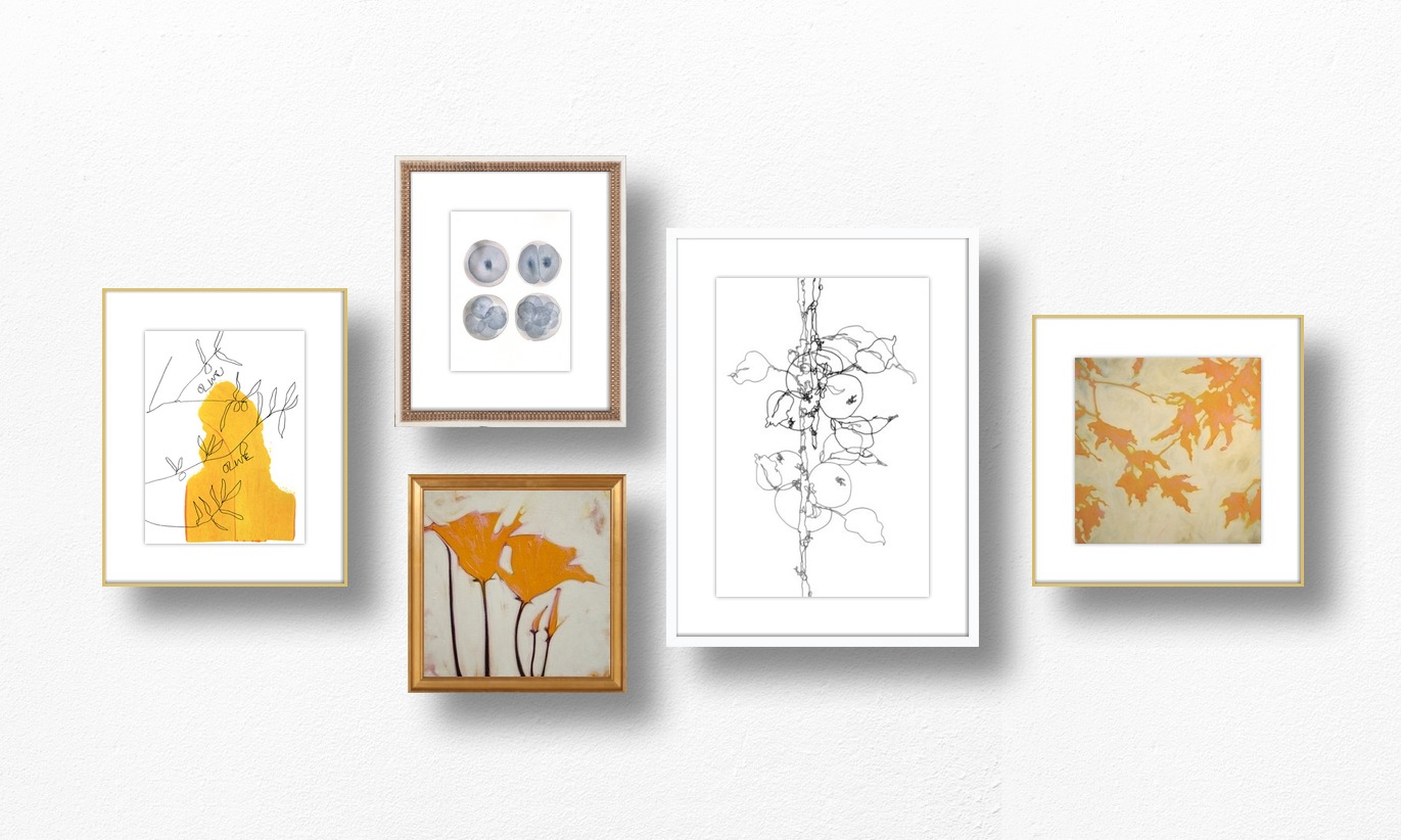 A Dash of Saffron - Gallery Wall w/ Frames & Prints - Artfully Walls