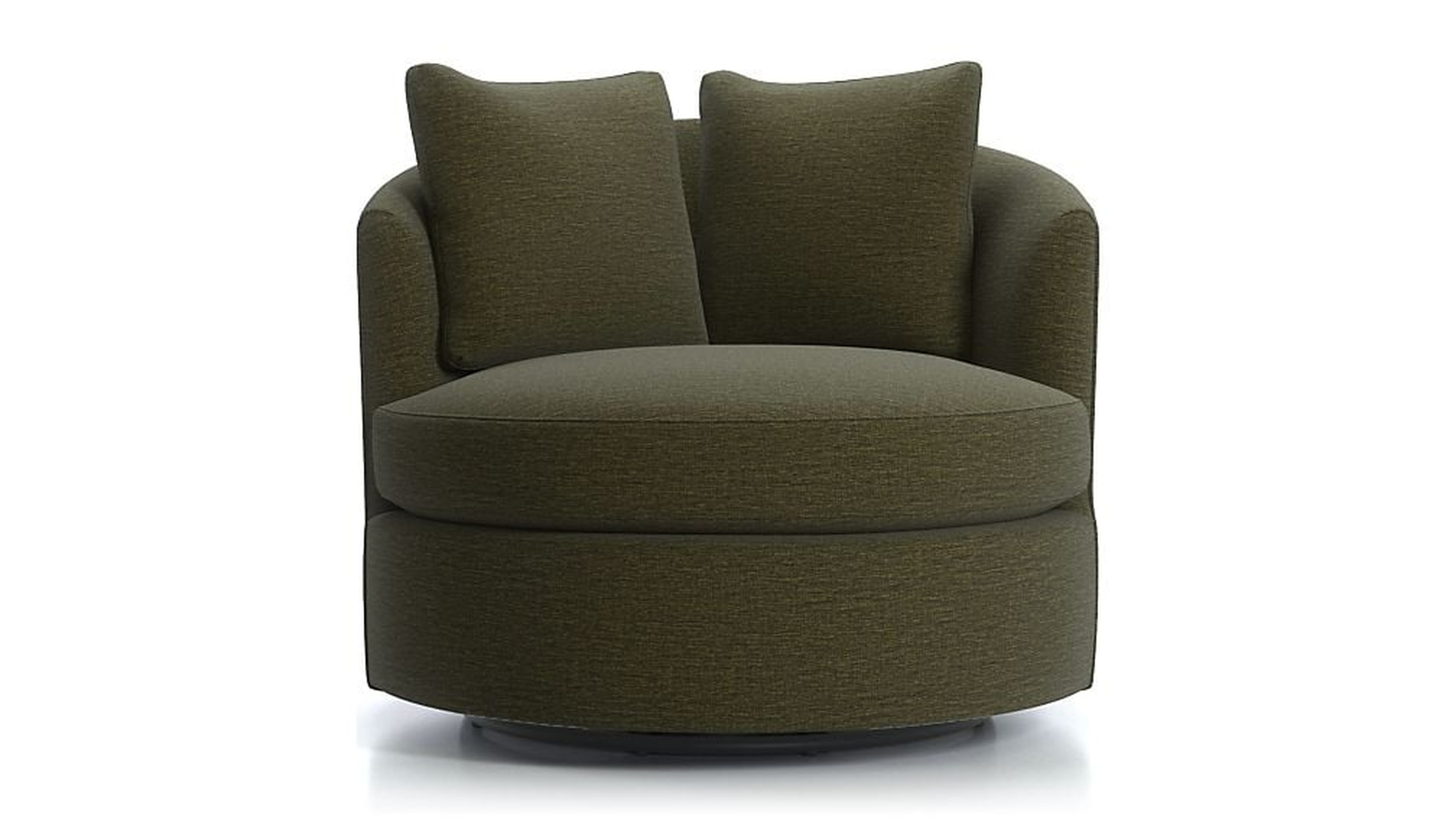 Tillie Swivel Chair - Darius, Avocado - Crate and Barrel