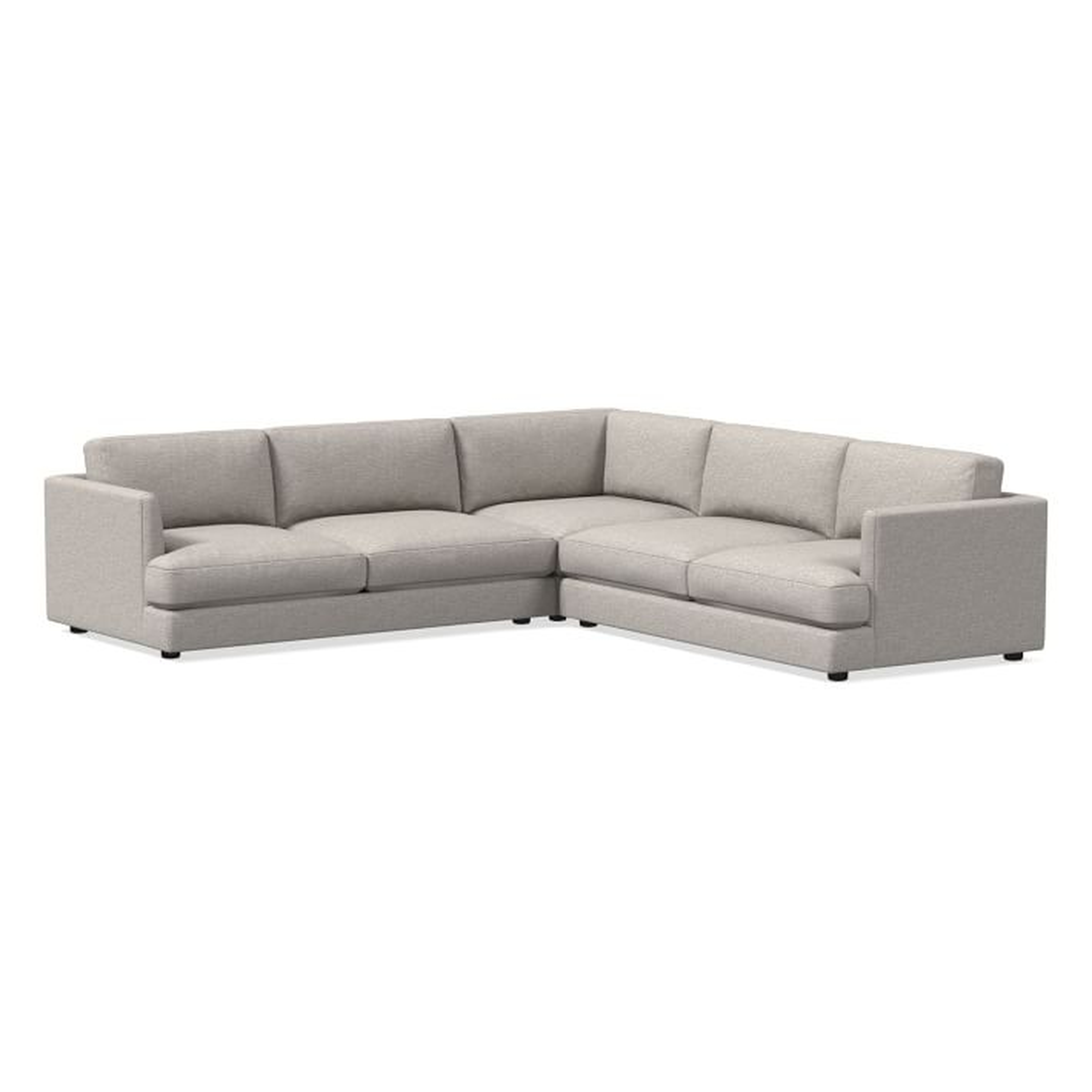 Haven Sectional Set 03: Left Arm Sofa, Corner, Right Arm Sofa, Chunky Basketweave, Stone, Concealed Support, Trillium - West Elm