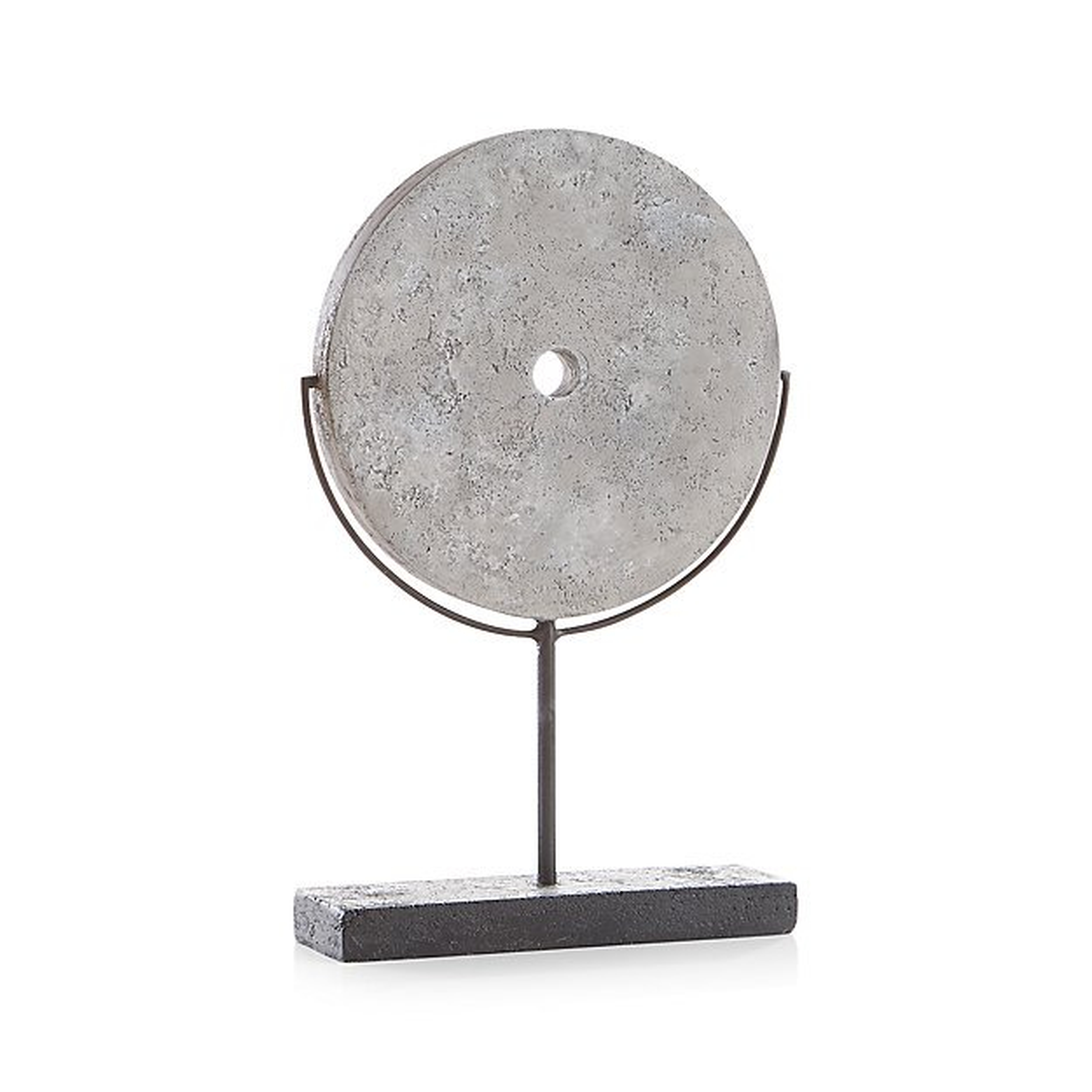 Grey Volcanic Ash Disc Sculpture - Crate and Barrel