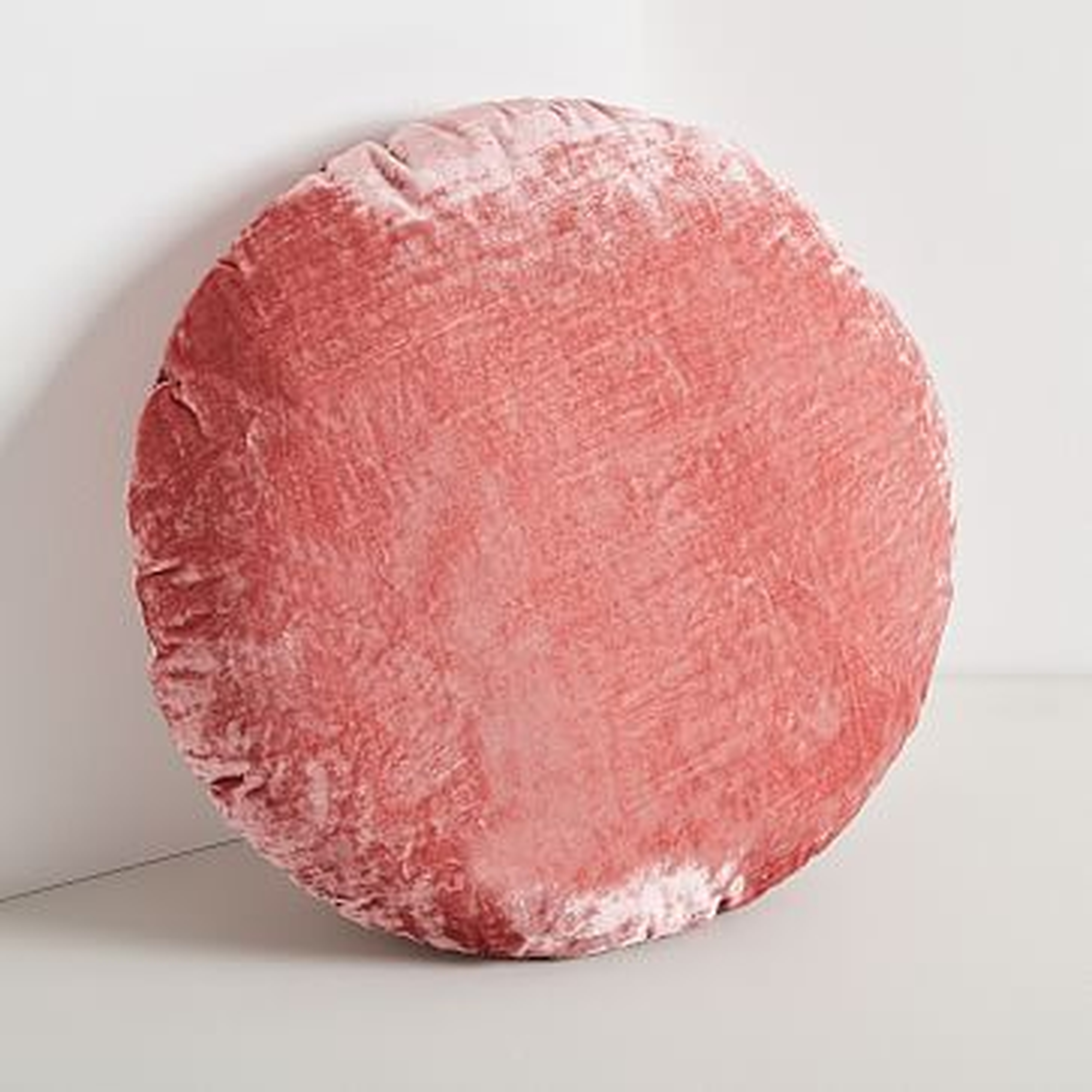 Round Lush Velvet Pillows, Pink Grapefruit - West Elm