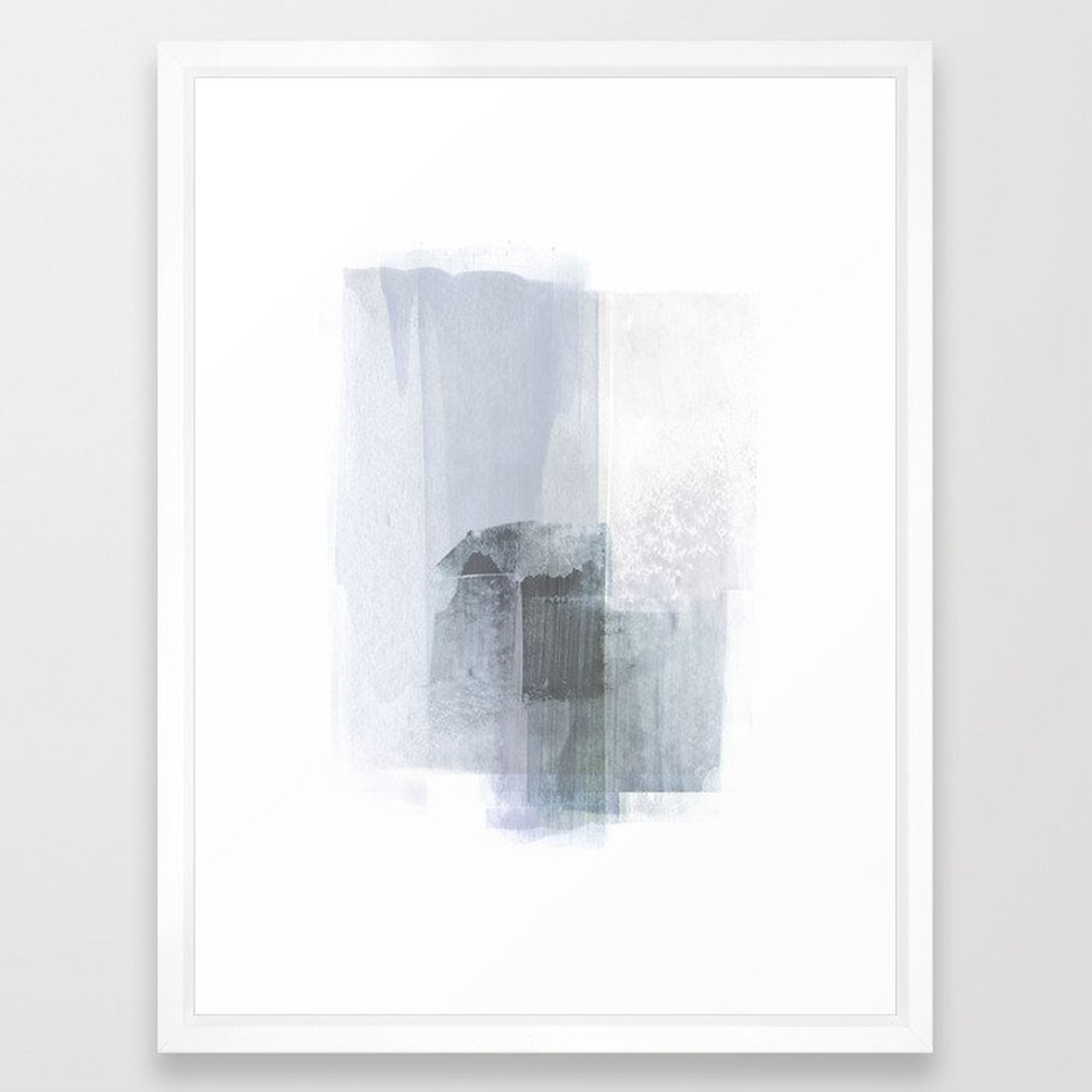 Blue Grey Minimalist Abstract Painting Art Print - Society6