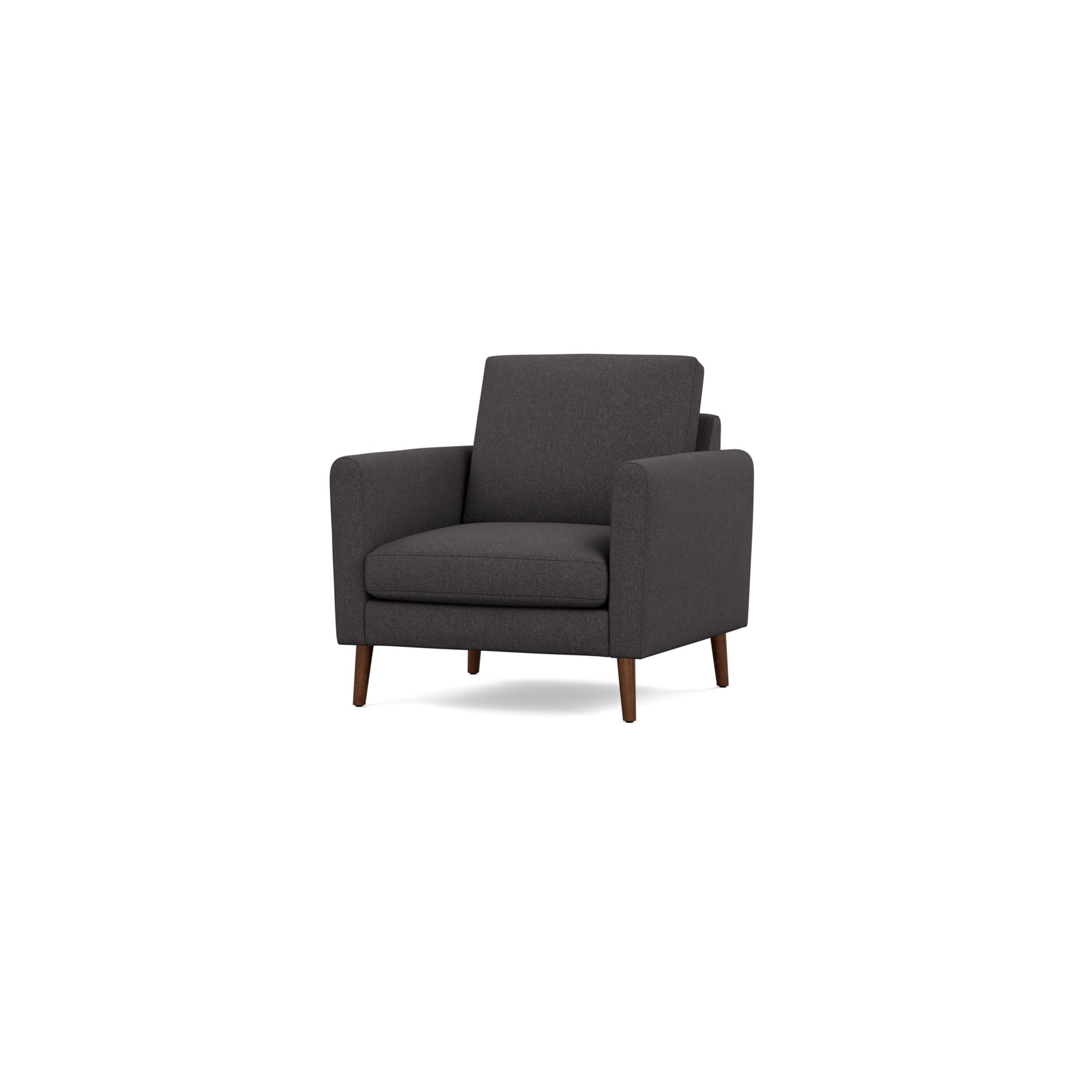 The Arch Nomad Armchair in Charcoal, Walnut Legs - Burrow