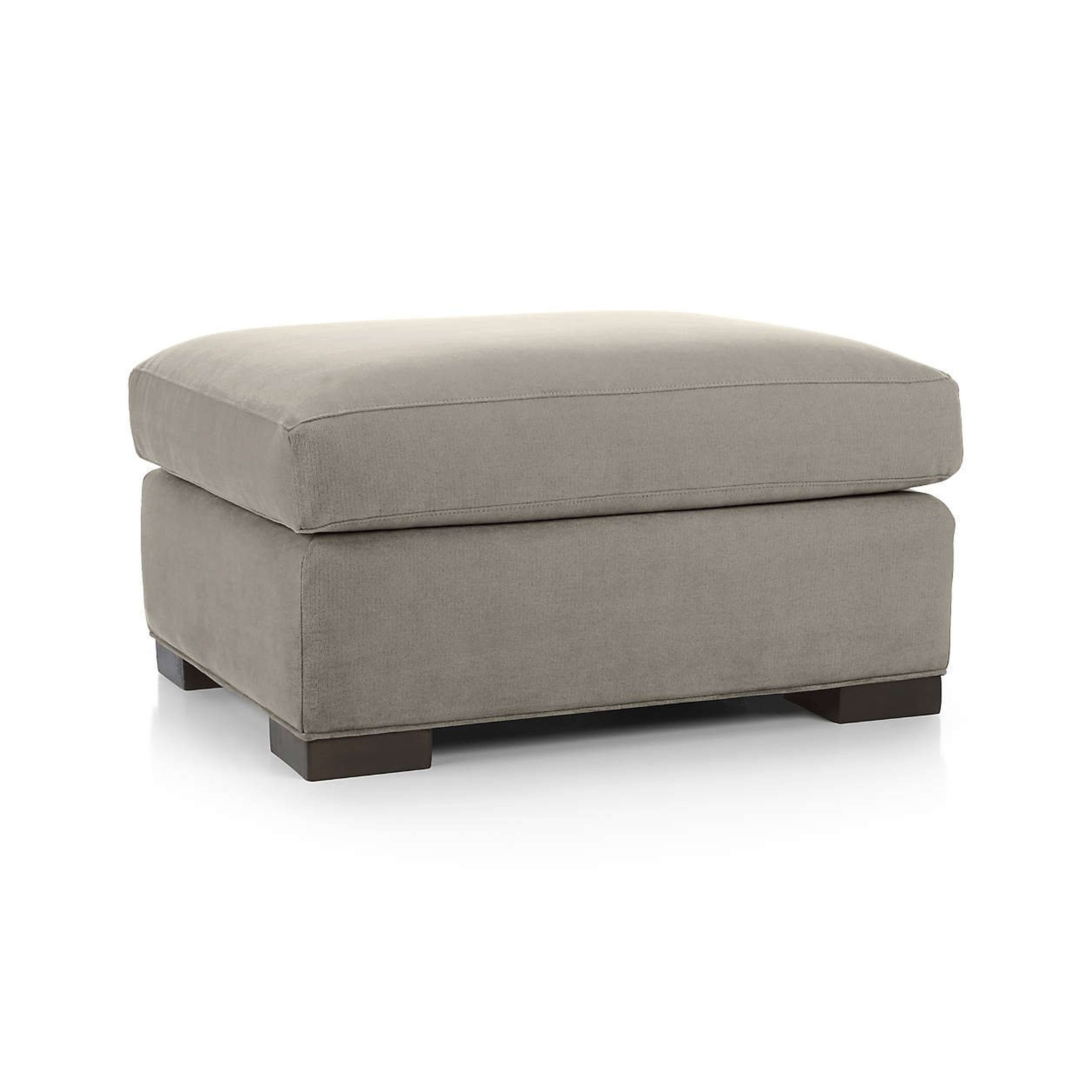 Axis grey ottoman in Douglas, Nickel - CB2