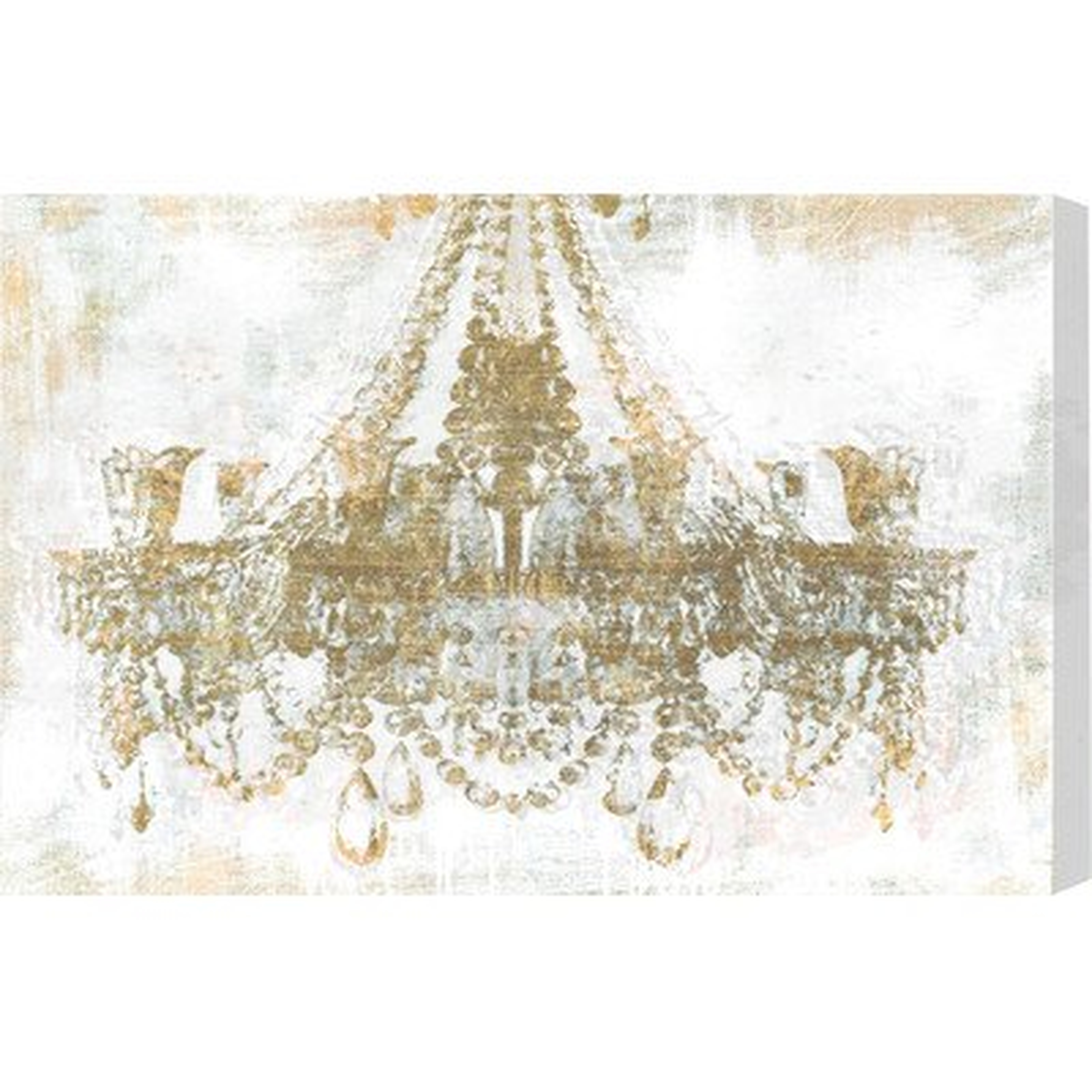 'Gold Diamonds Faded Chandelier' Graphic Art Print on Wrapped Canvas - AllModern