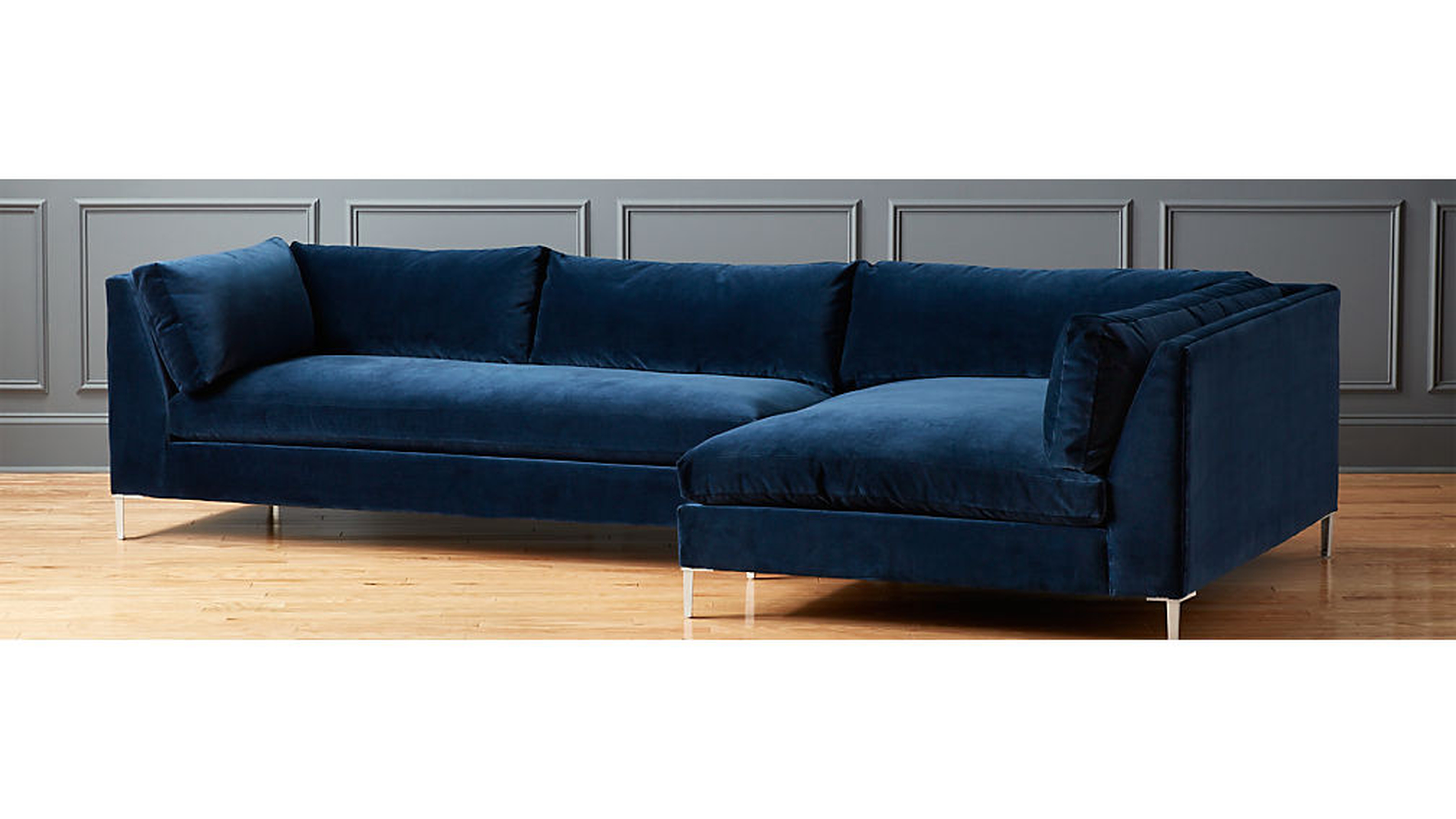 Decker 2-piece sectional sofa - Bella Bayoux - Right chaise - CB2