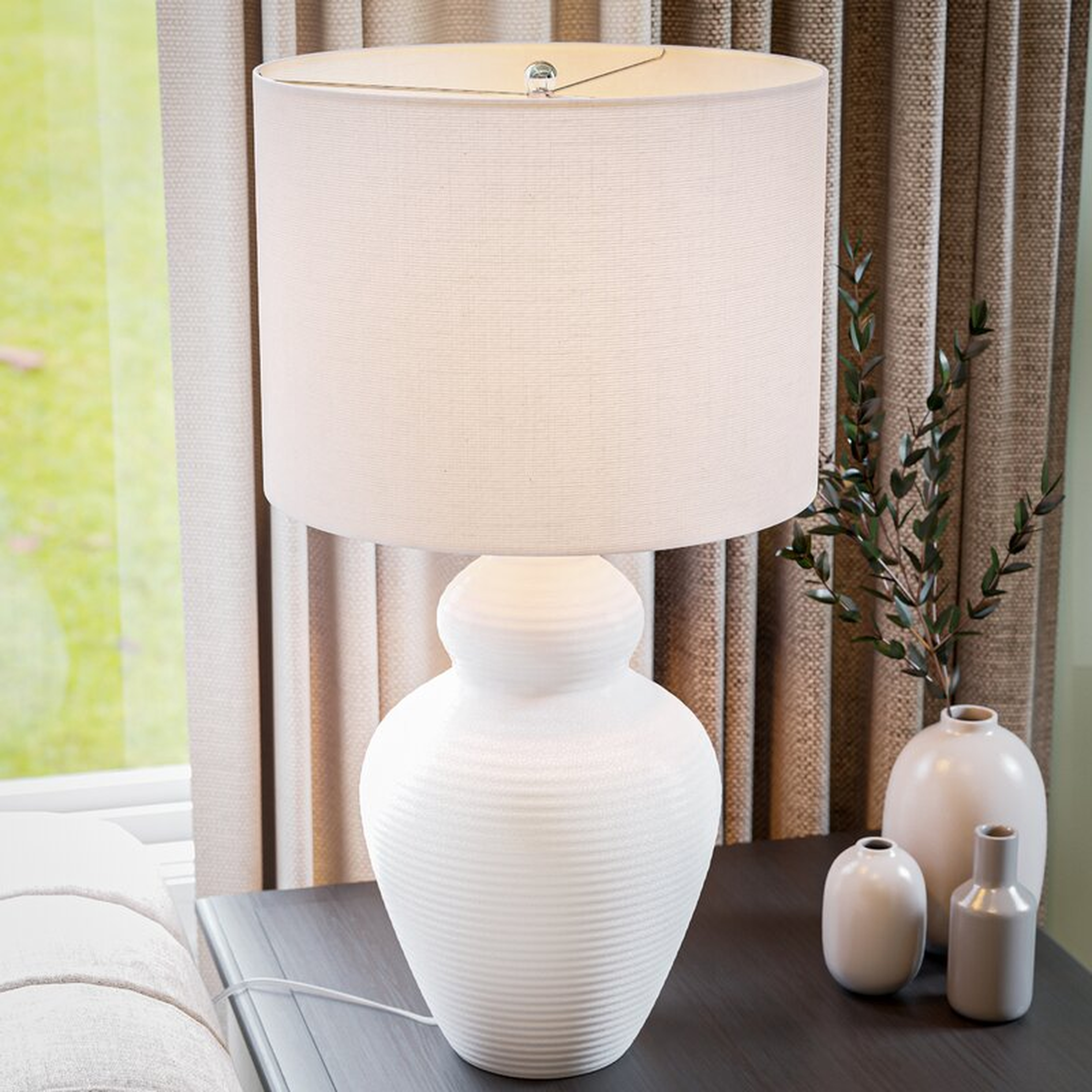 Monticello 27.5" White Table Lamp - Wayfair