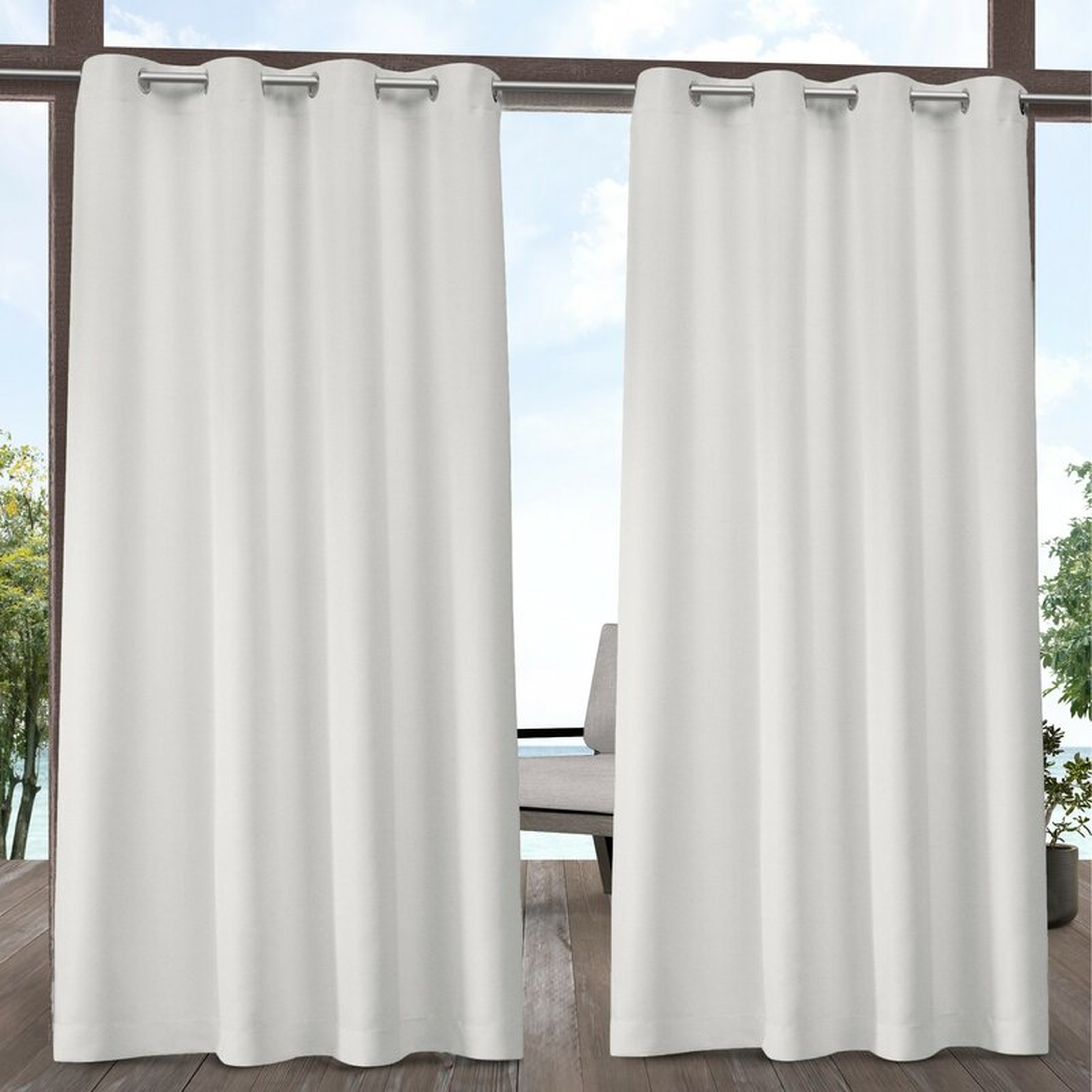 Denton Solid Room Darkening Indoor/Outdoor Grommet Curtain Panels (Set of 2) - Wayfair