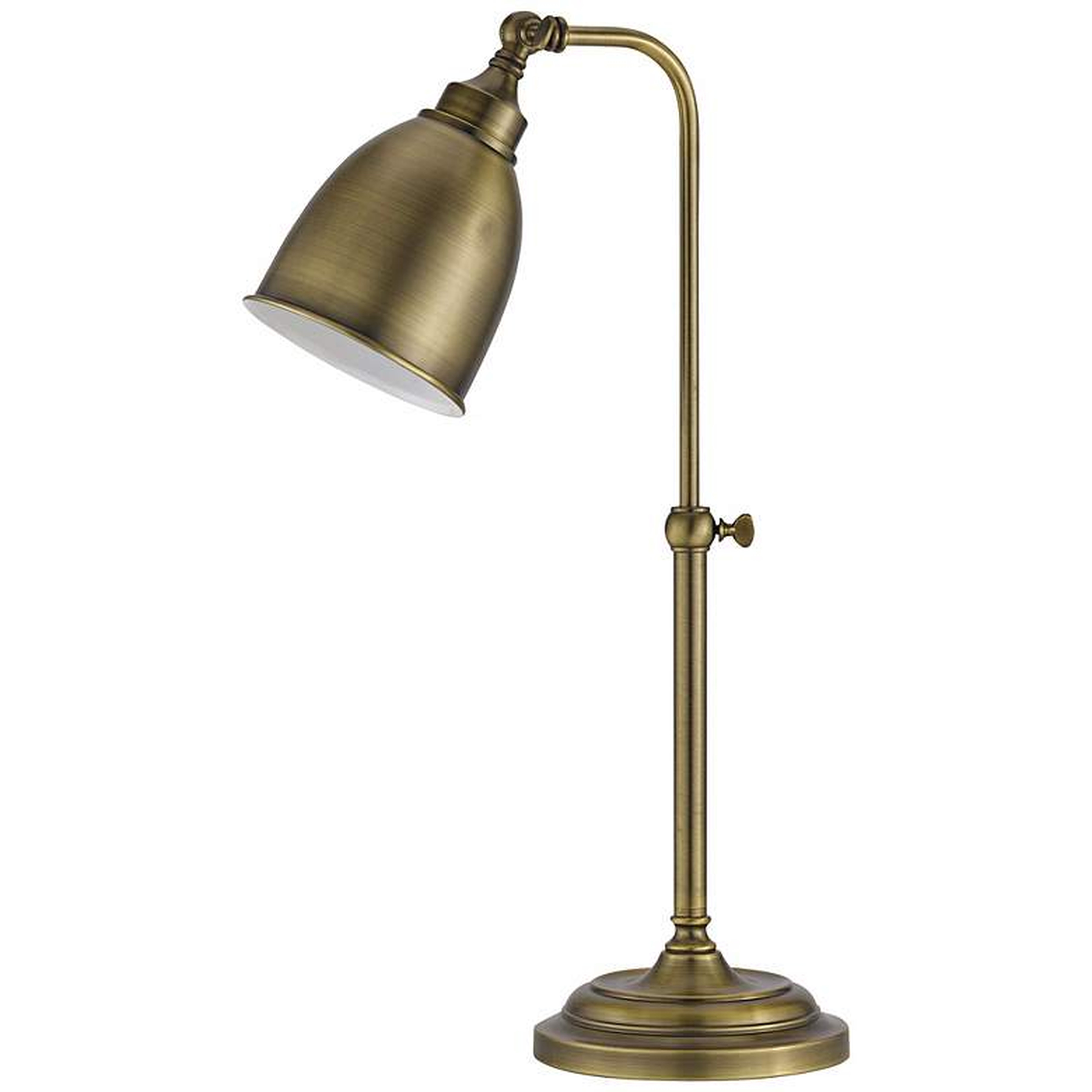 Antique Brass Metal Adjustable Pole Pharmacy Desk Lamp - Lamps Plus