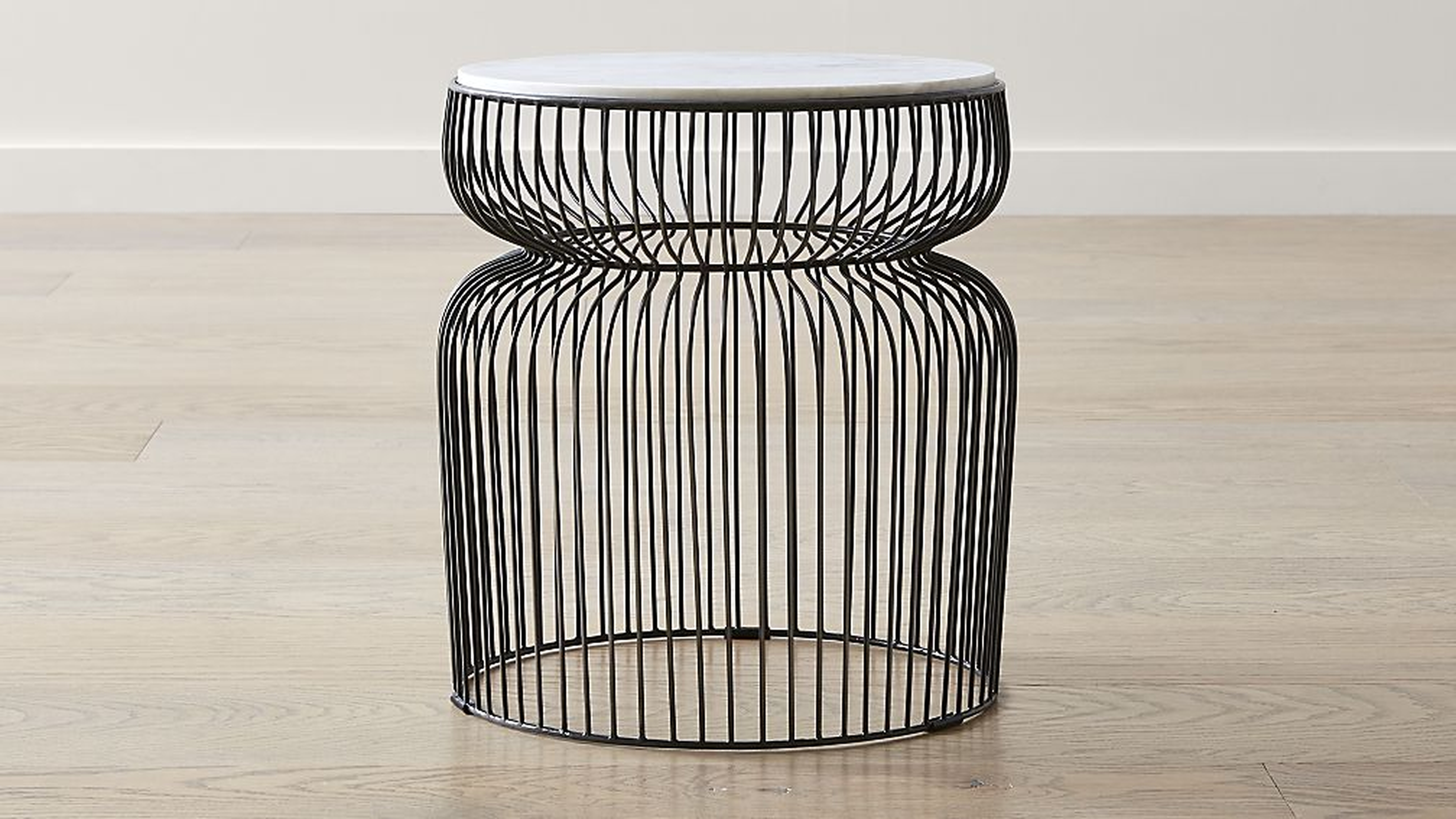 Spoke Marble End Table - Crate and Barrel