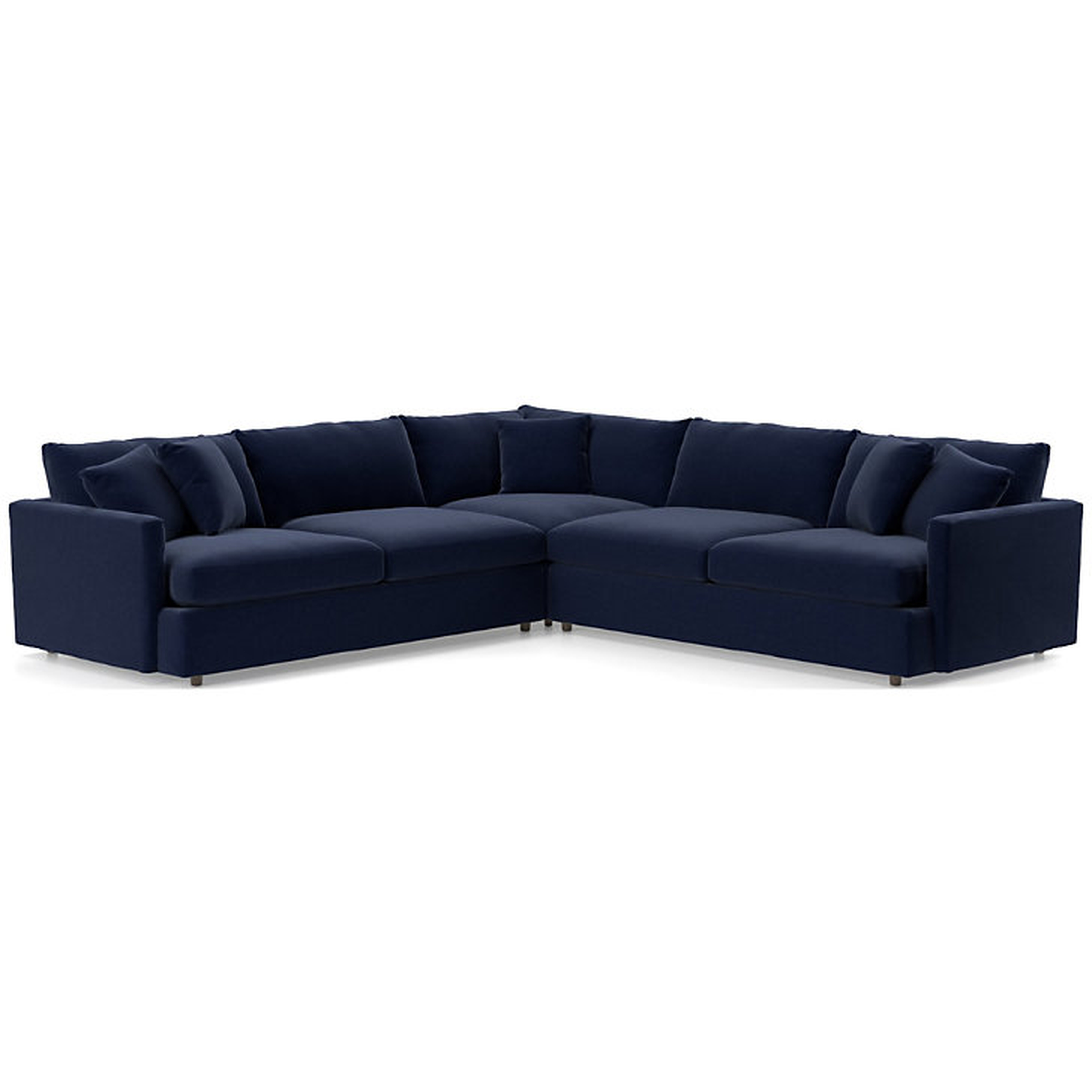 Lounge II 3-Piece Sectional Sofa - View, Navy - Crate and Barrel