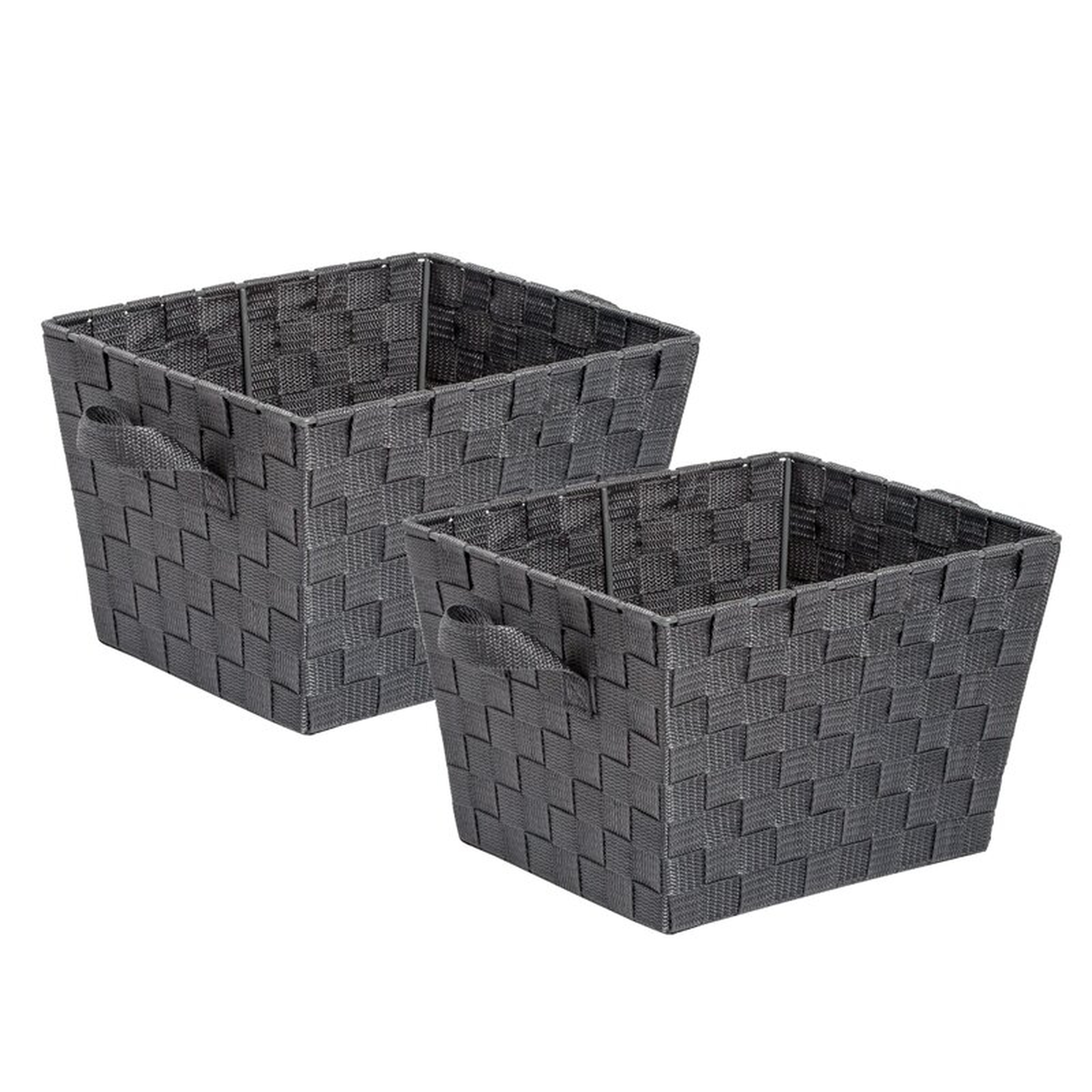 Woven 2 Piece Plastic Basket Set (Set of 2) - Wayfair
