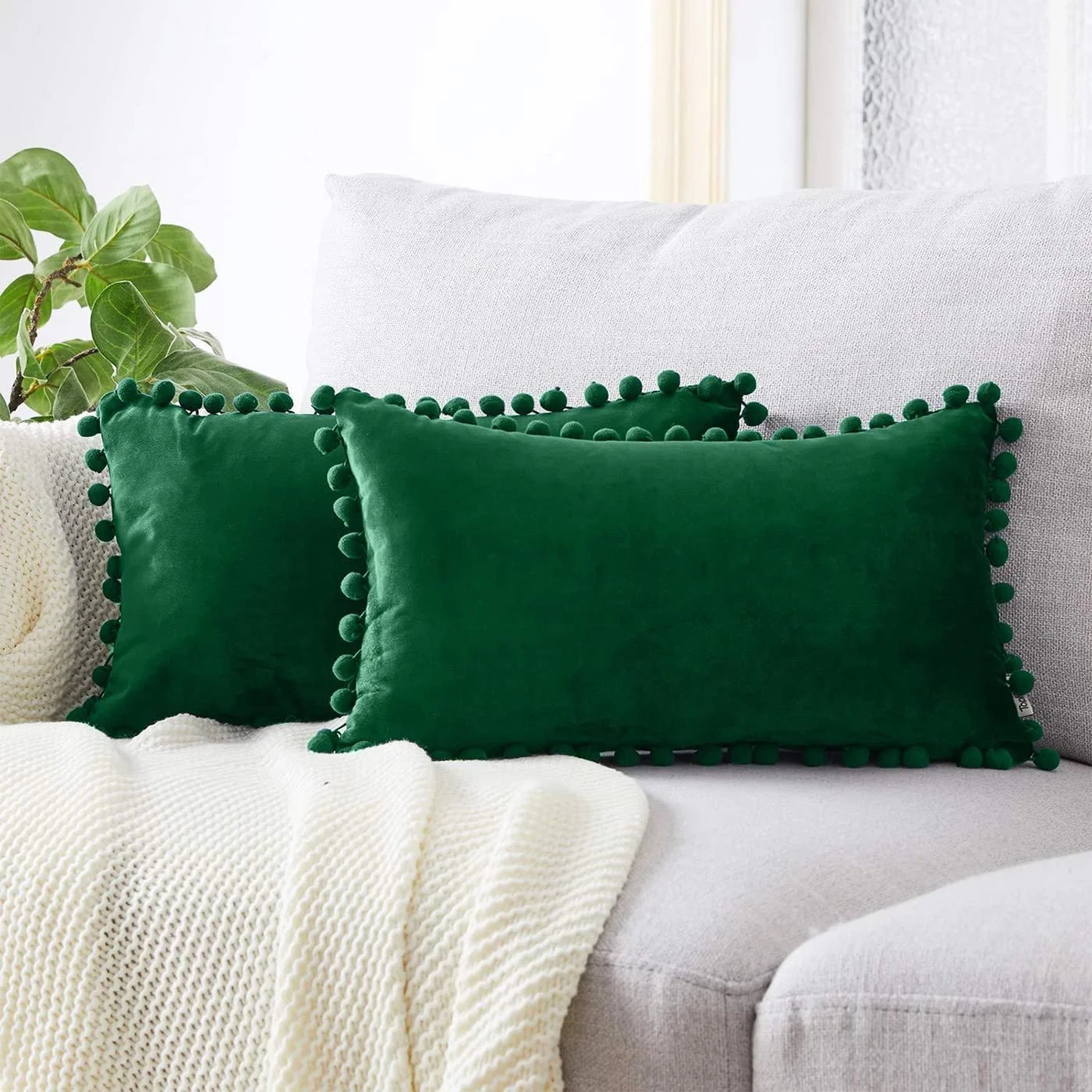 Ekstrom Pom Pom Velvet Lumbar Pillow Cover - Wayfair
