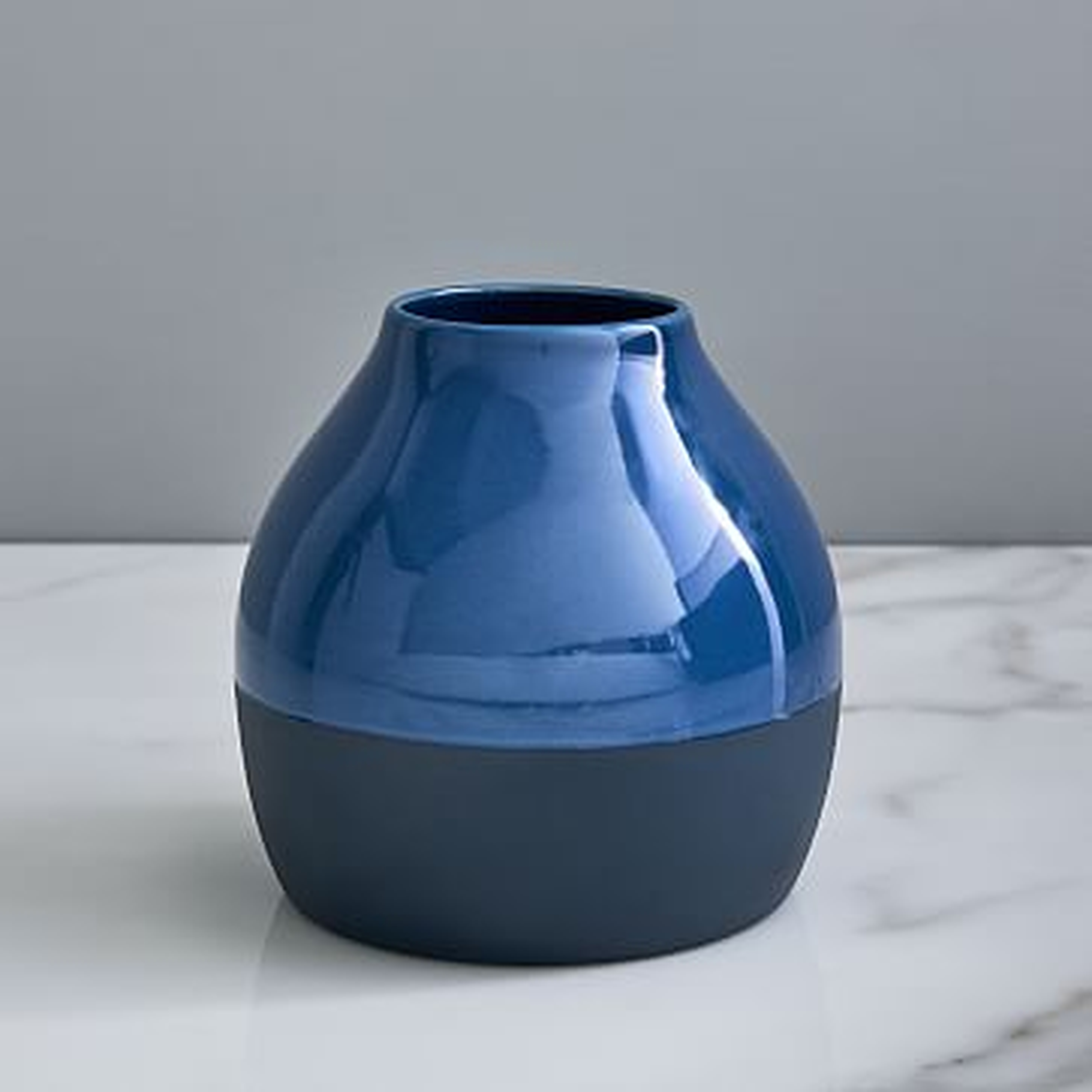 Bright Ceramicist Vase, Bud, Petrol Blue - West Elm