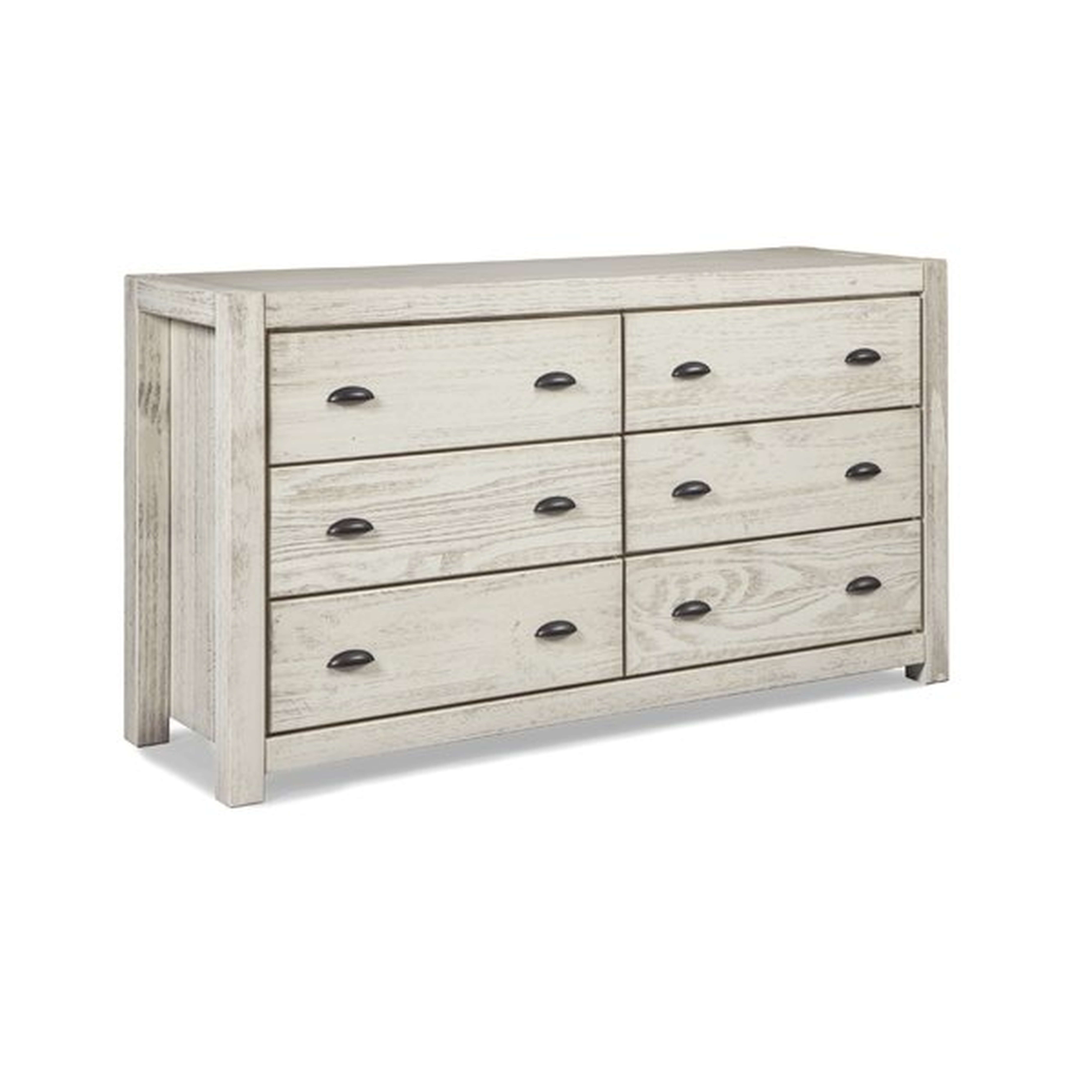 Montauk 6 Drawer Double Dresser, Rustic White - Wayfair