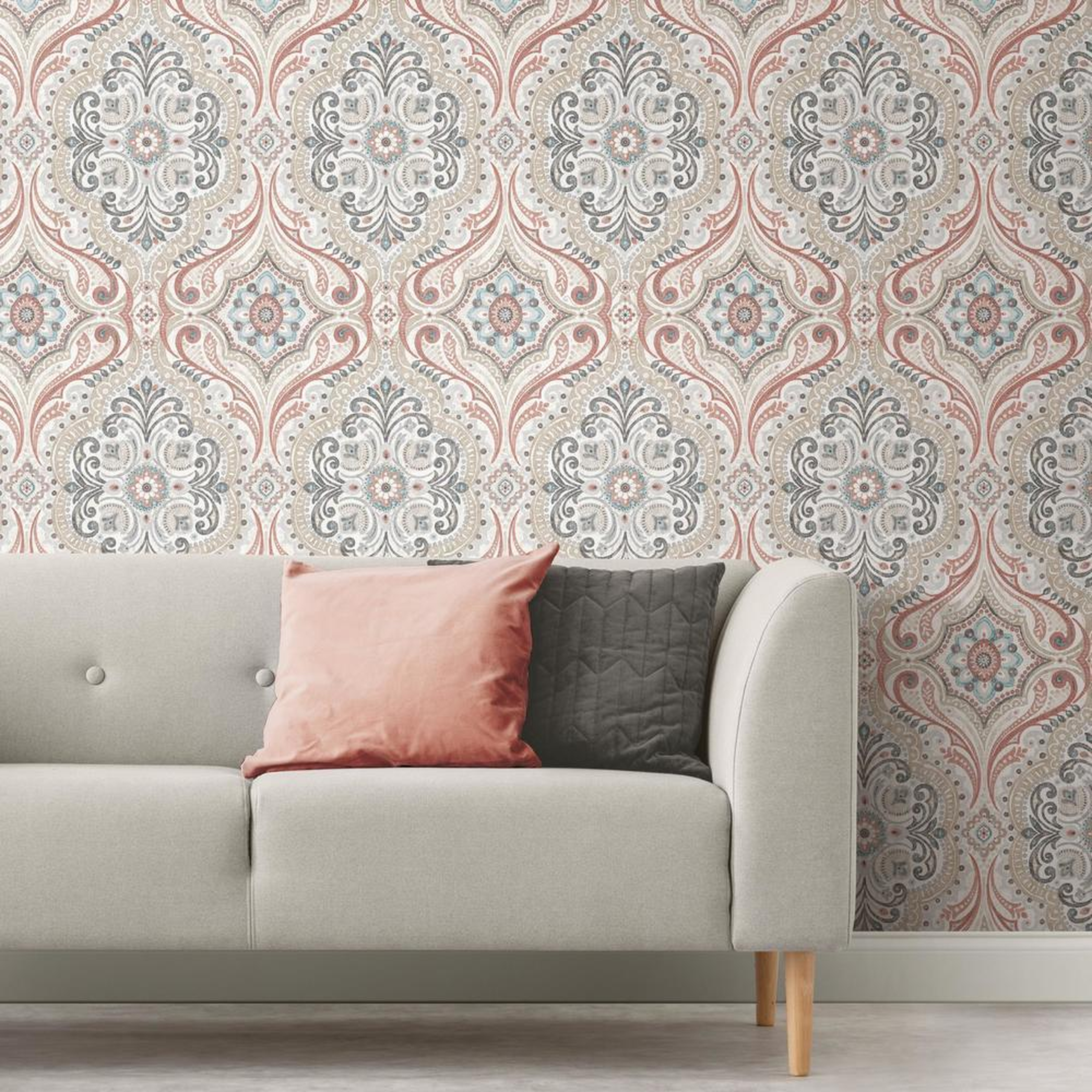 Bohemian Damask Peel and Stick Wallpaper Bohemian Damask Peel and Stick Wallpaper red roomset Bohemian Damask Peel and Stick Wallpaper . red hang Bohemian Damask Peel and Stick Wallpaper red peel Bohemian Damask Peel and Stick Wallpaper red roll Bohemian - York Wallcoverings