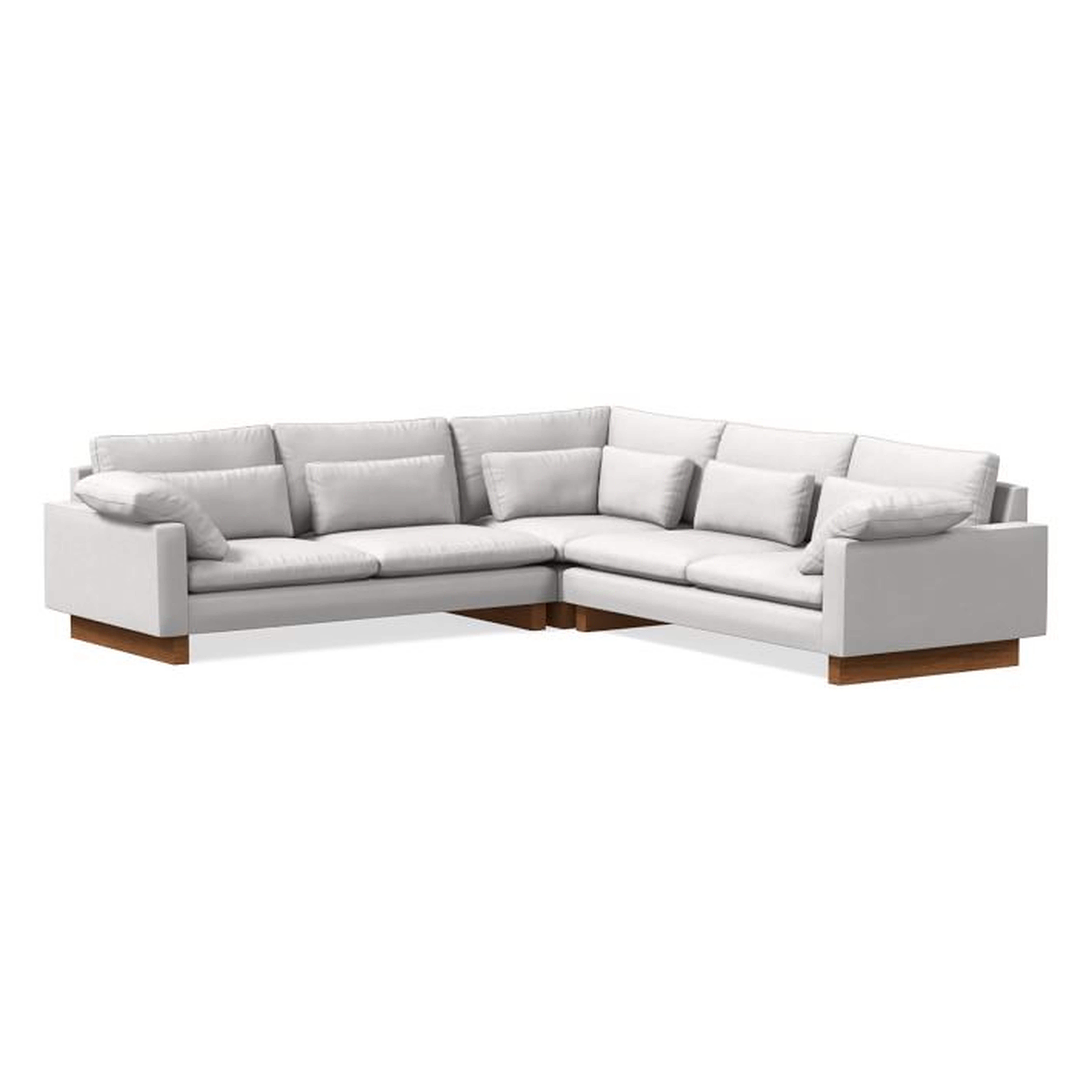Harmony 3-Piece L-Shaped Sectional, Eco Weave Oyster, 41" Depth - West Elm