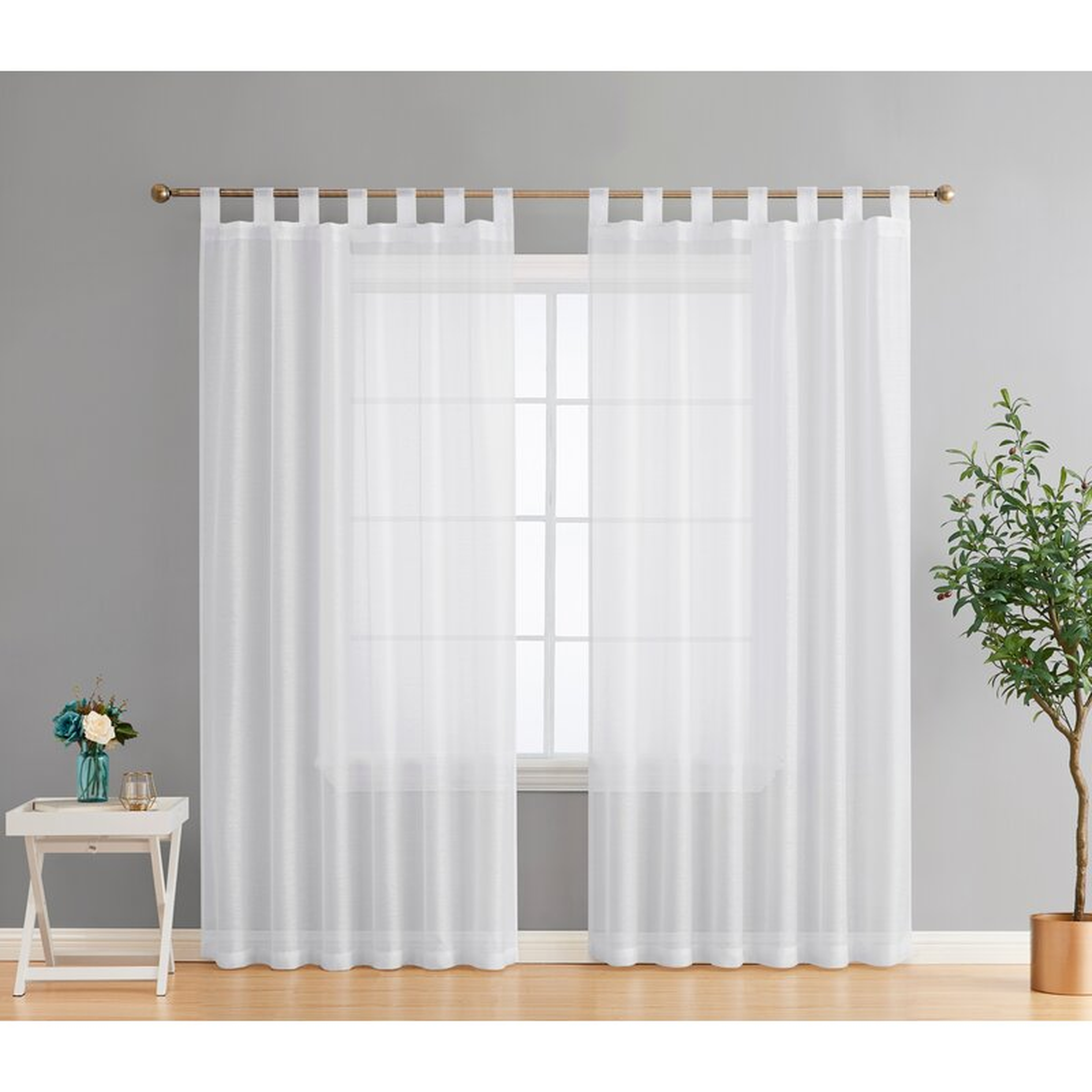 Corretta Semi-Sheer Tab Top Curtain Panels (Set of 2) - Wayfair