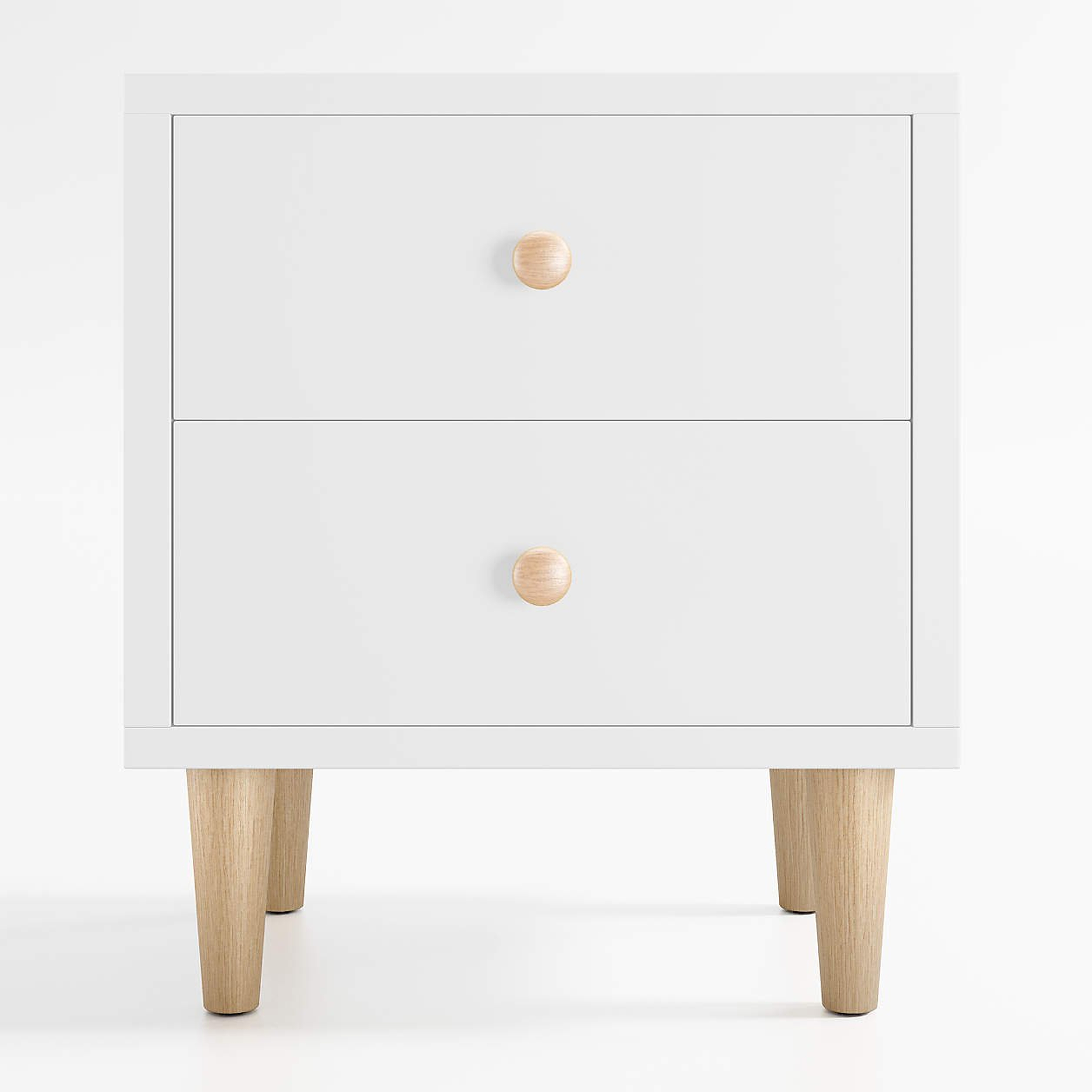 Finn White  Wood 2-Drawer Kids Nightstand - Crate & Kids