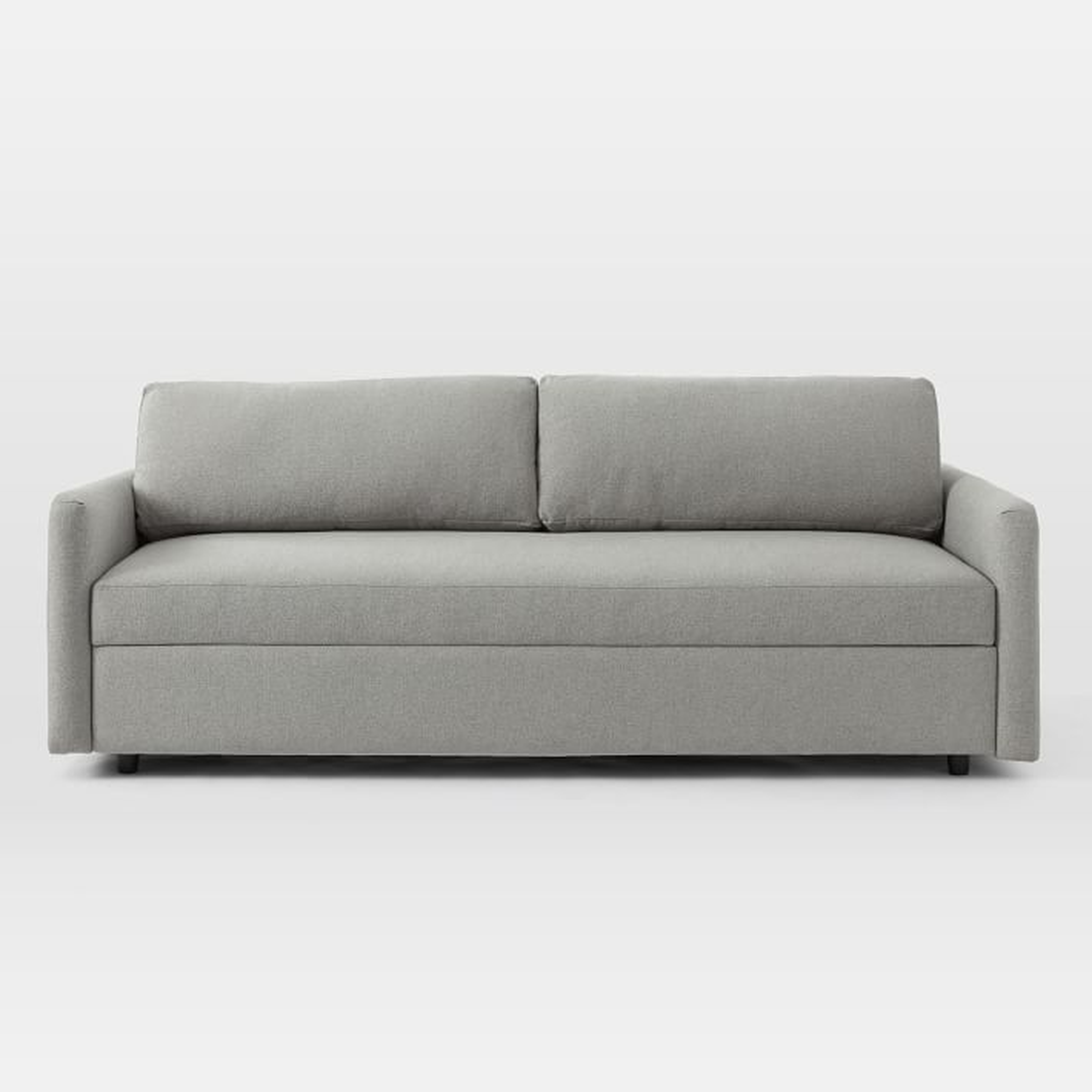 Clara Sleeper Sofa, Chenille Tweed, Feather Gray, Concealed Supports - West Elm