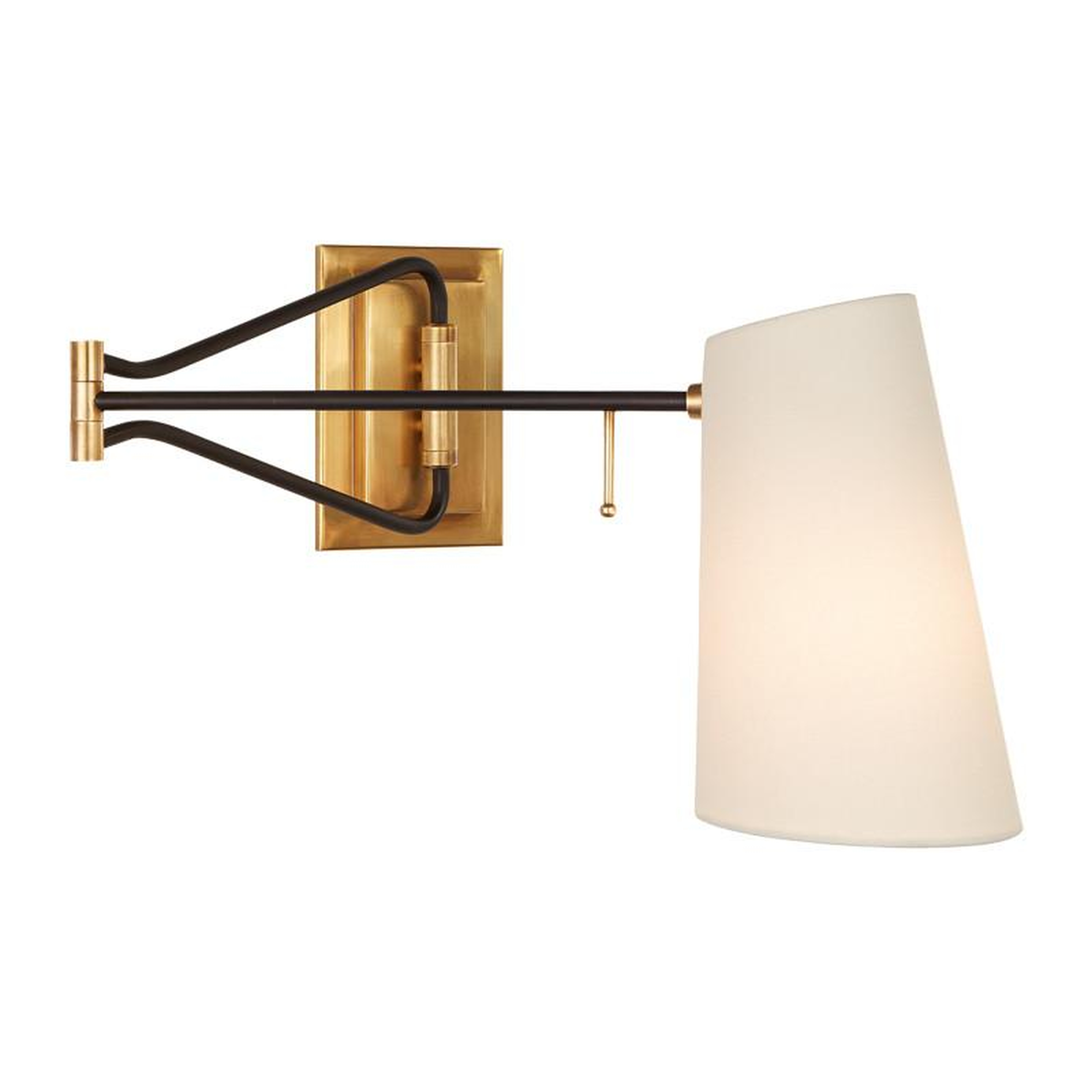 KEIL SWING ARM WALL LIGHT - HAND-RUBBED ANTIQUE BRASS & BLACK - McGee & Co.