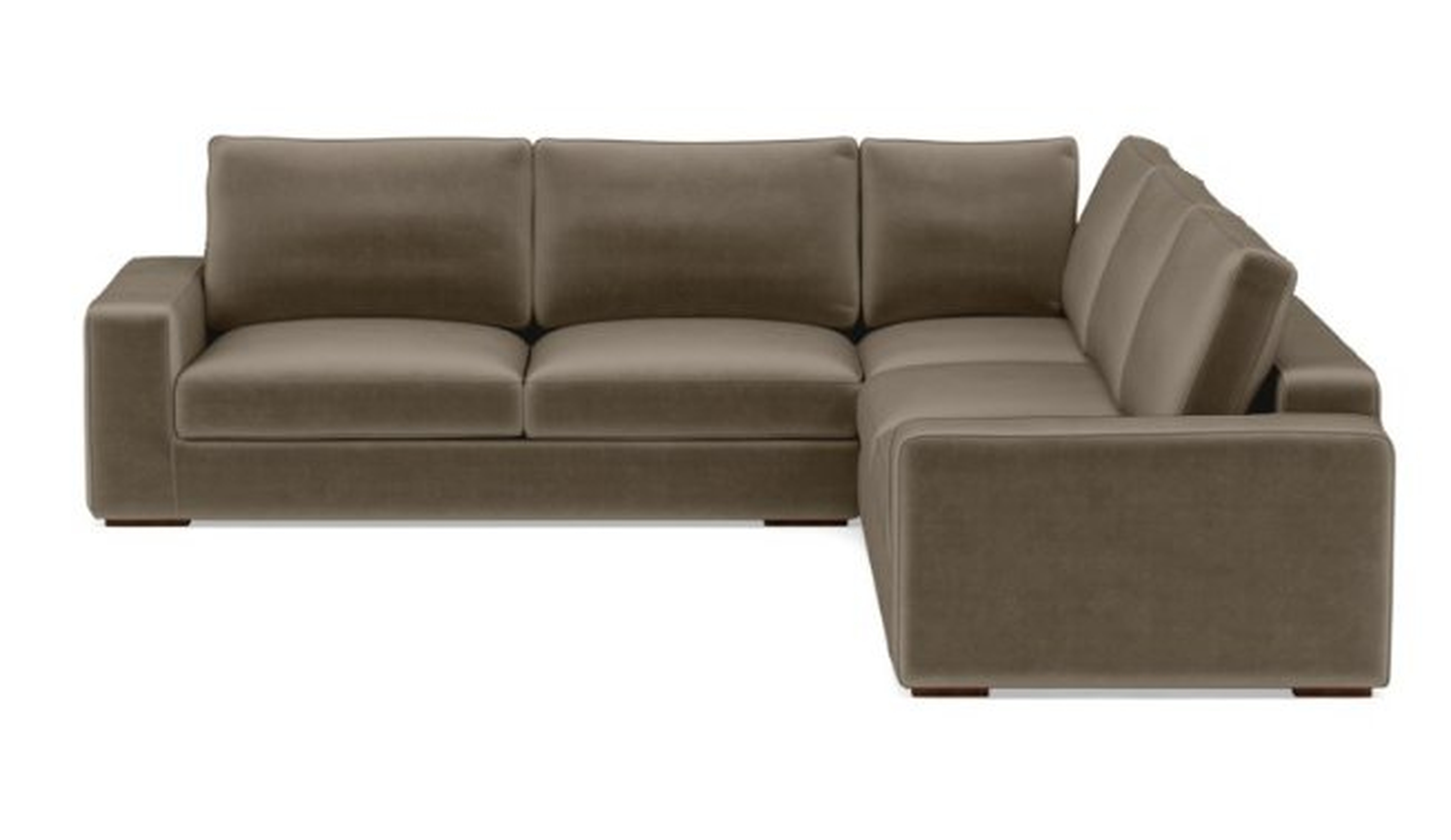 Ainsley Corner Sectional with Quartz Fabric and Oiled Walnut legs - Interior Define