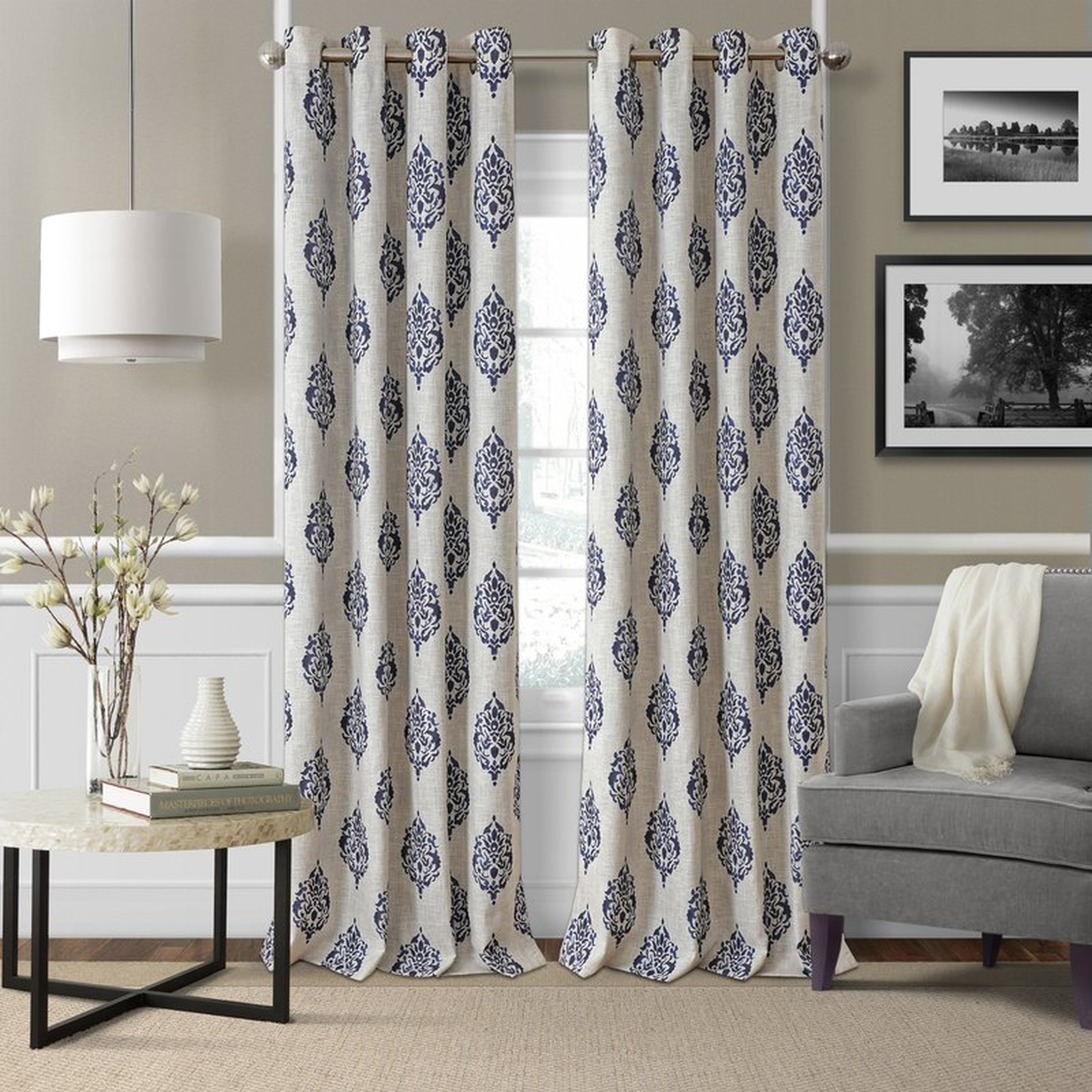 Atticus Ikat Room Darkening Thermal Grommet Single Curtain Panel - Wayfair