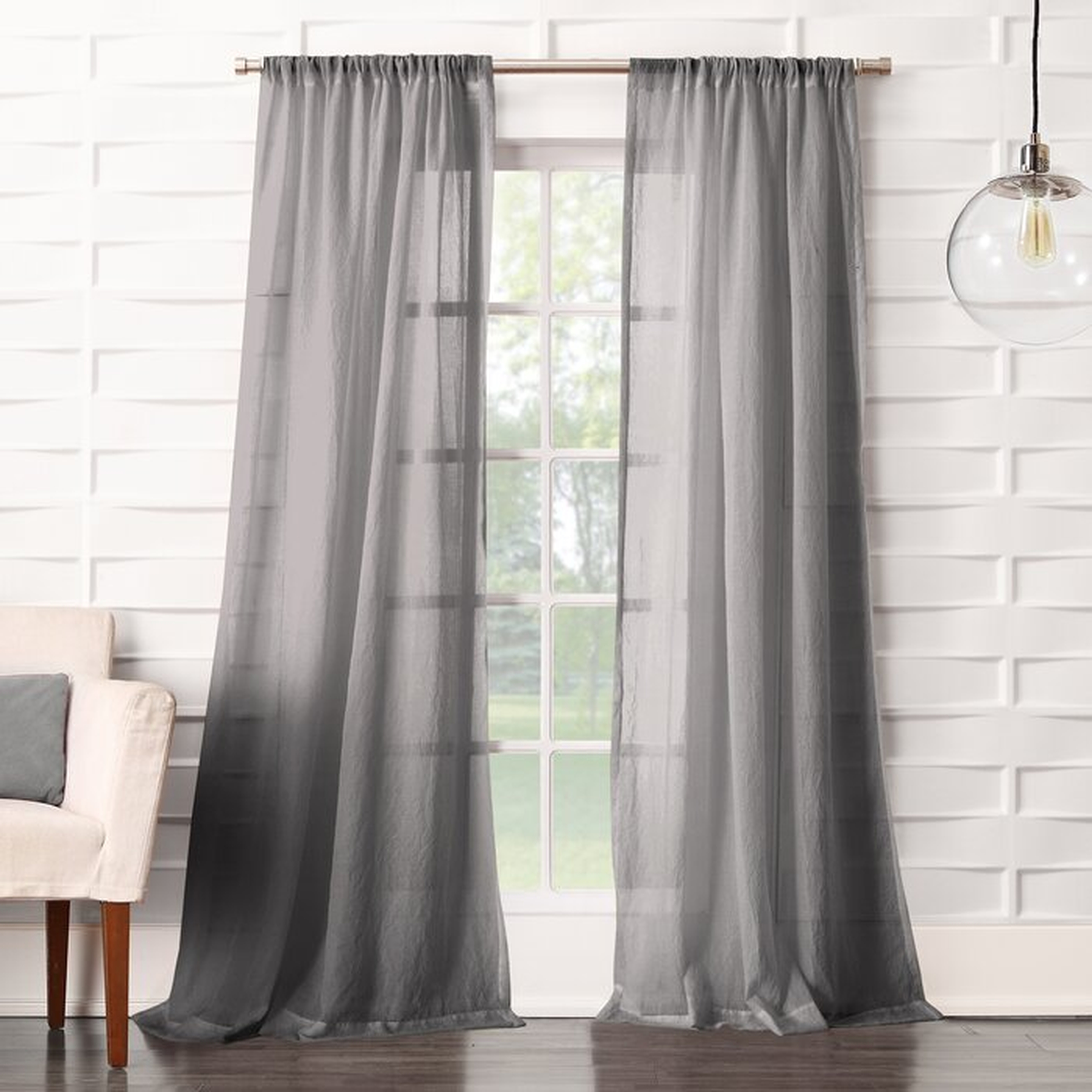 Brooker Solid Sheer Rod Pocket Single Curtain Panel - Wayfair