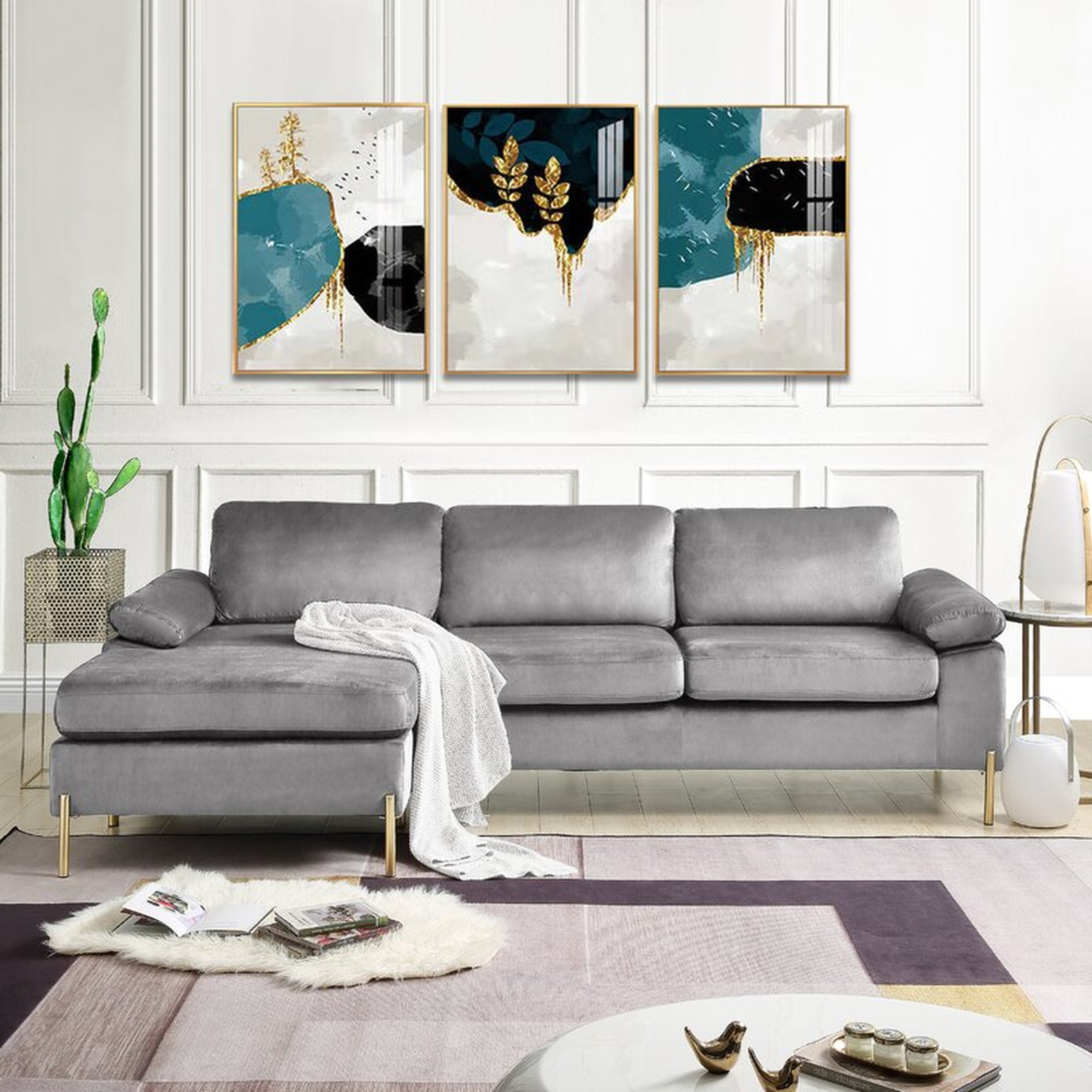 Amealia 101" Wide Velvet Reversible Sofa & Chaise - Wayfair