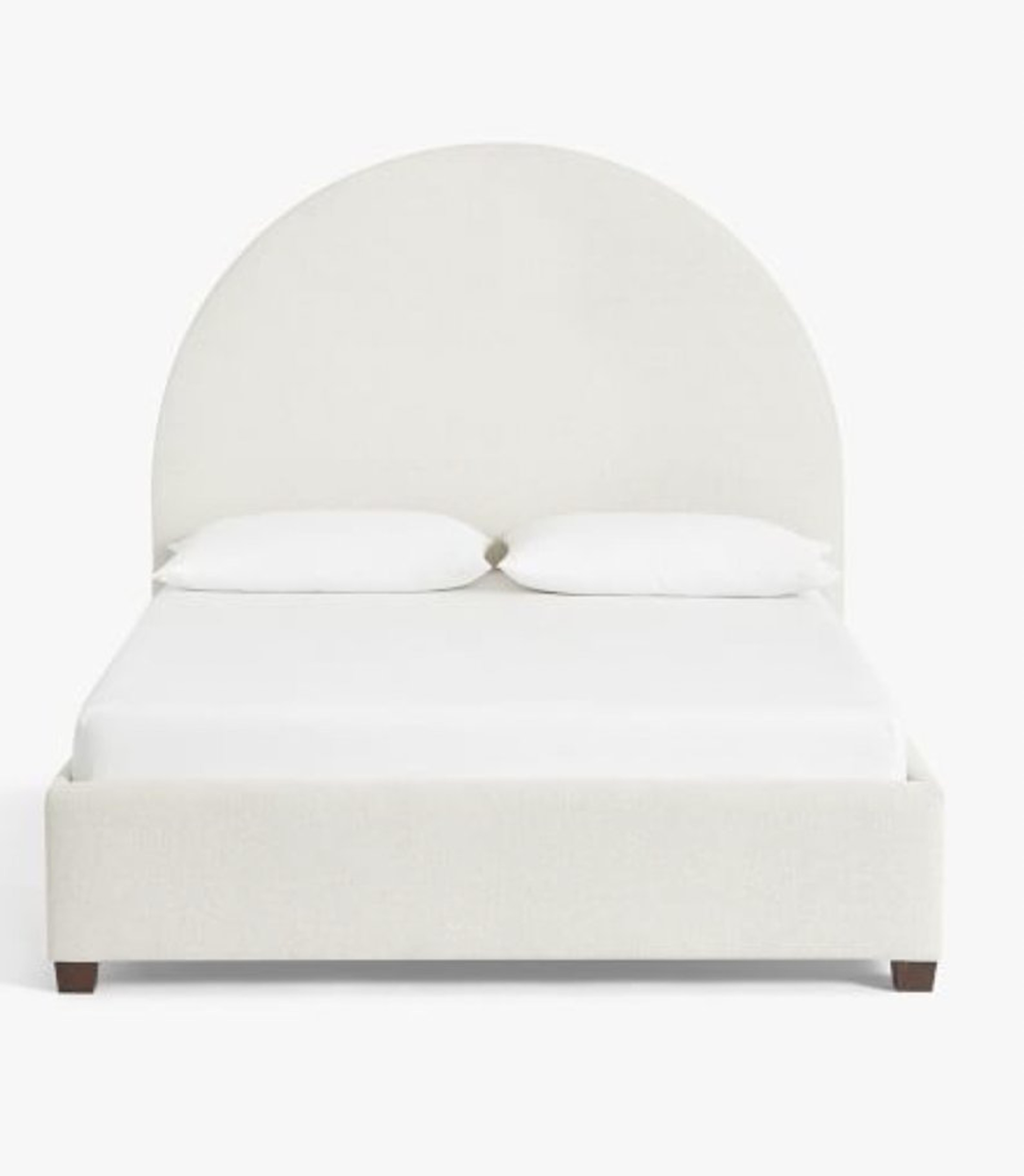 Emily Arched Upholstered Bed, King, Park Weave Ivory - Pottery Barn
