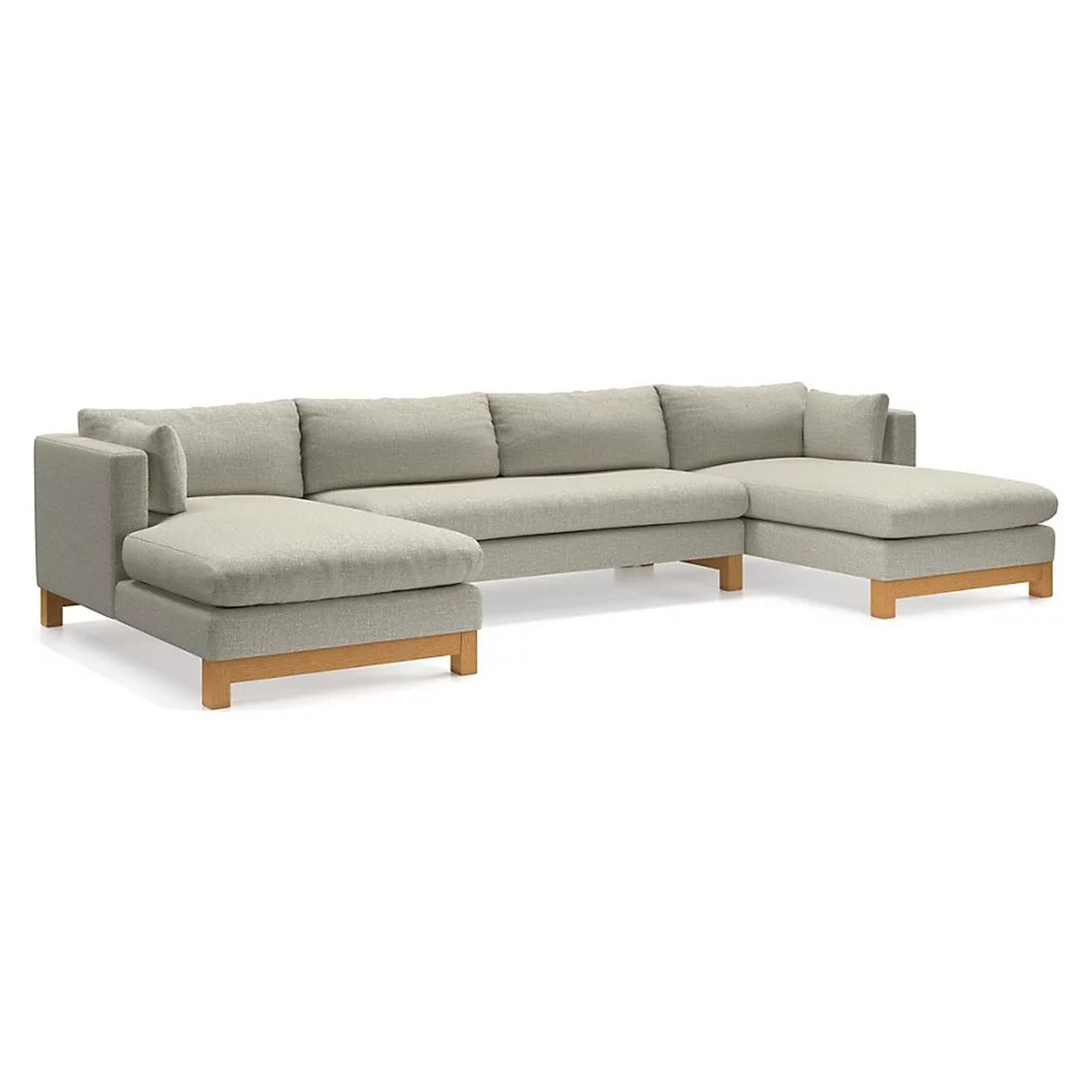 Pacific Bench 3-Piece U-Shaped Sectional Sofa with Wood Legs - Crate and Barrel
