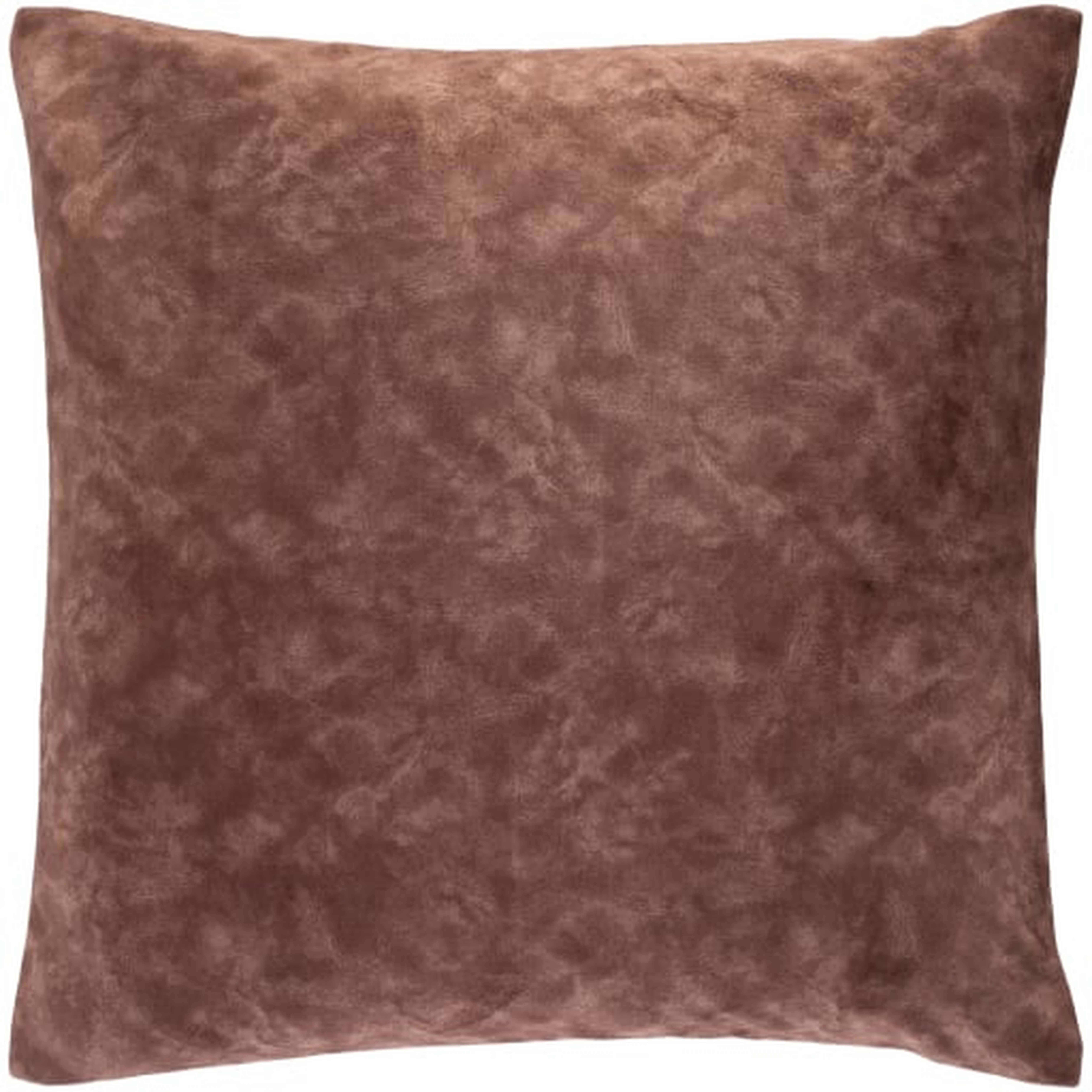 Fine Velvet Pillow, Brown, 20" x 20" - Havenly Essentials