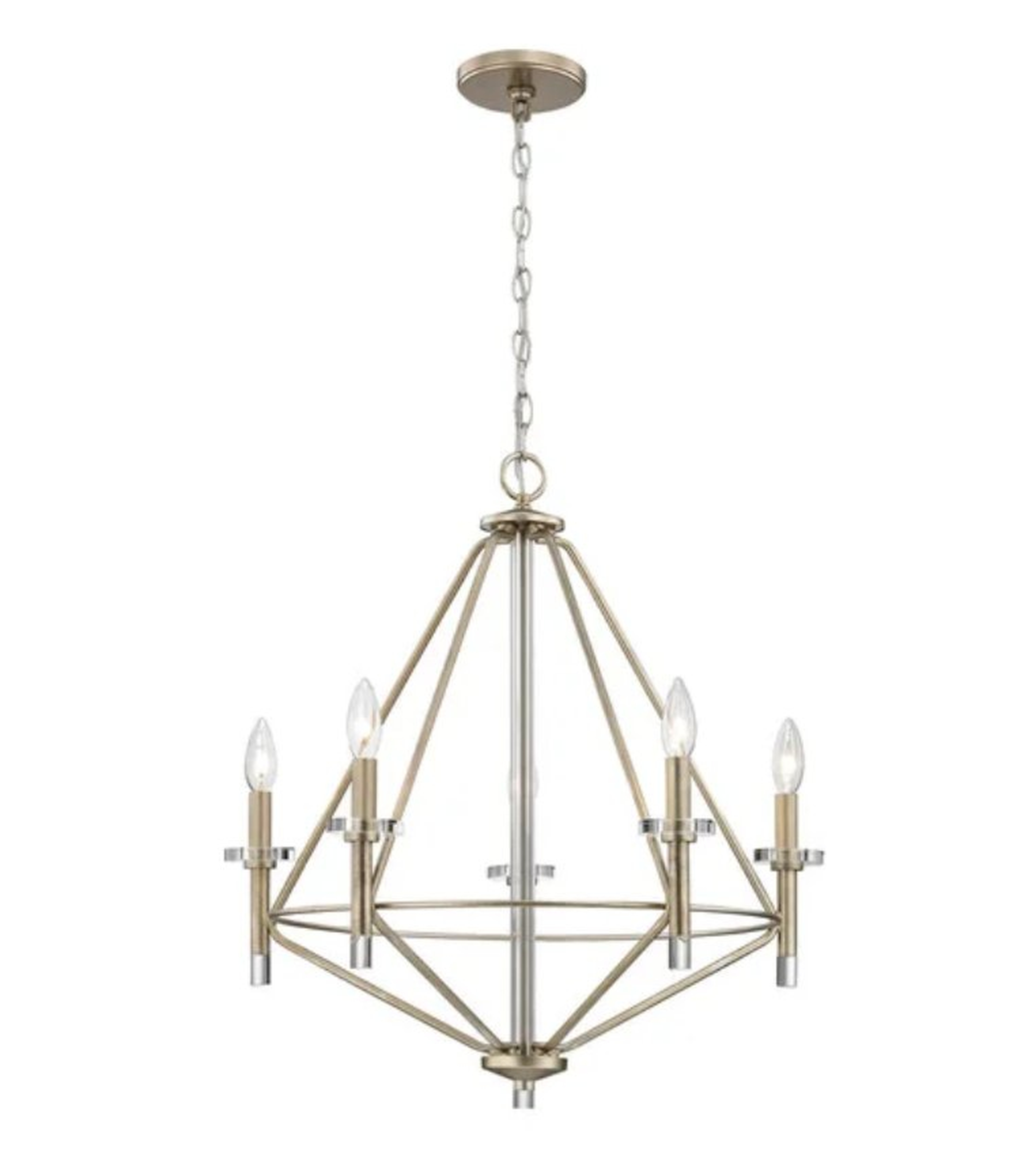 LACOMBE 5-LIGHT CHANDELIER IN AGED SILVER WITH CLEAR GLASS ACCENTS - Elk Home