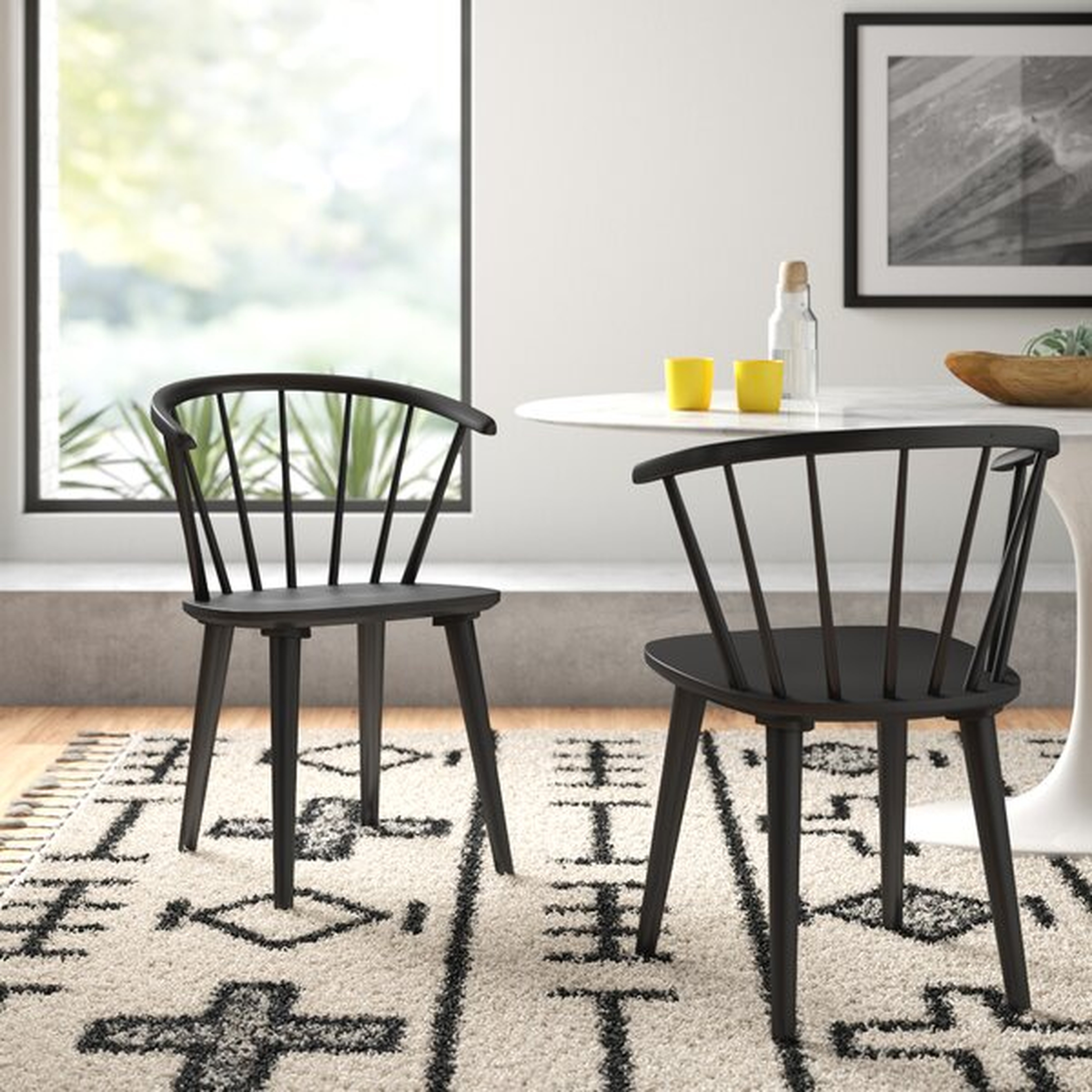 Ginny Solid Wood Dining Chair in Black (Set of 2) - AllModern